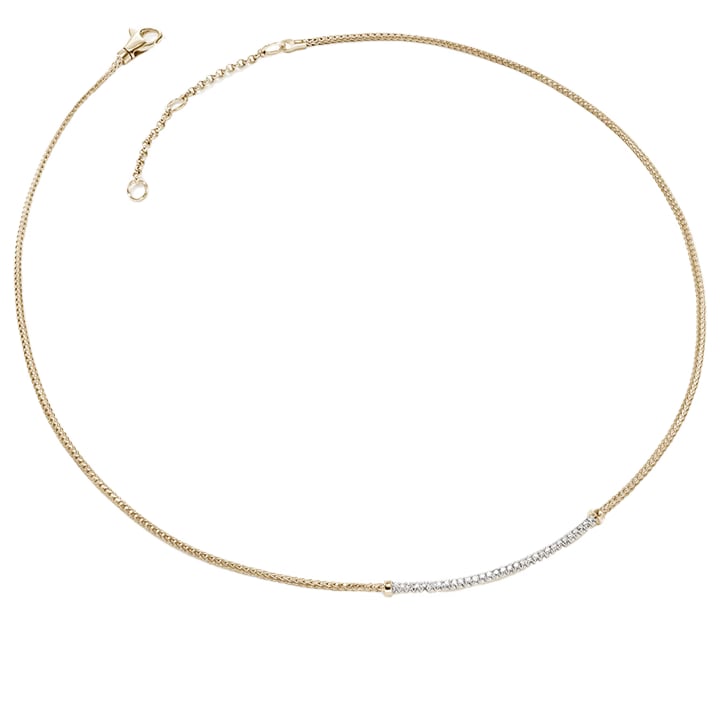 John Hardy Essentials Yellow Gold Diamond Smiley Bar Necklace