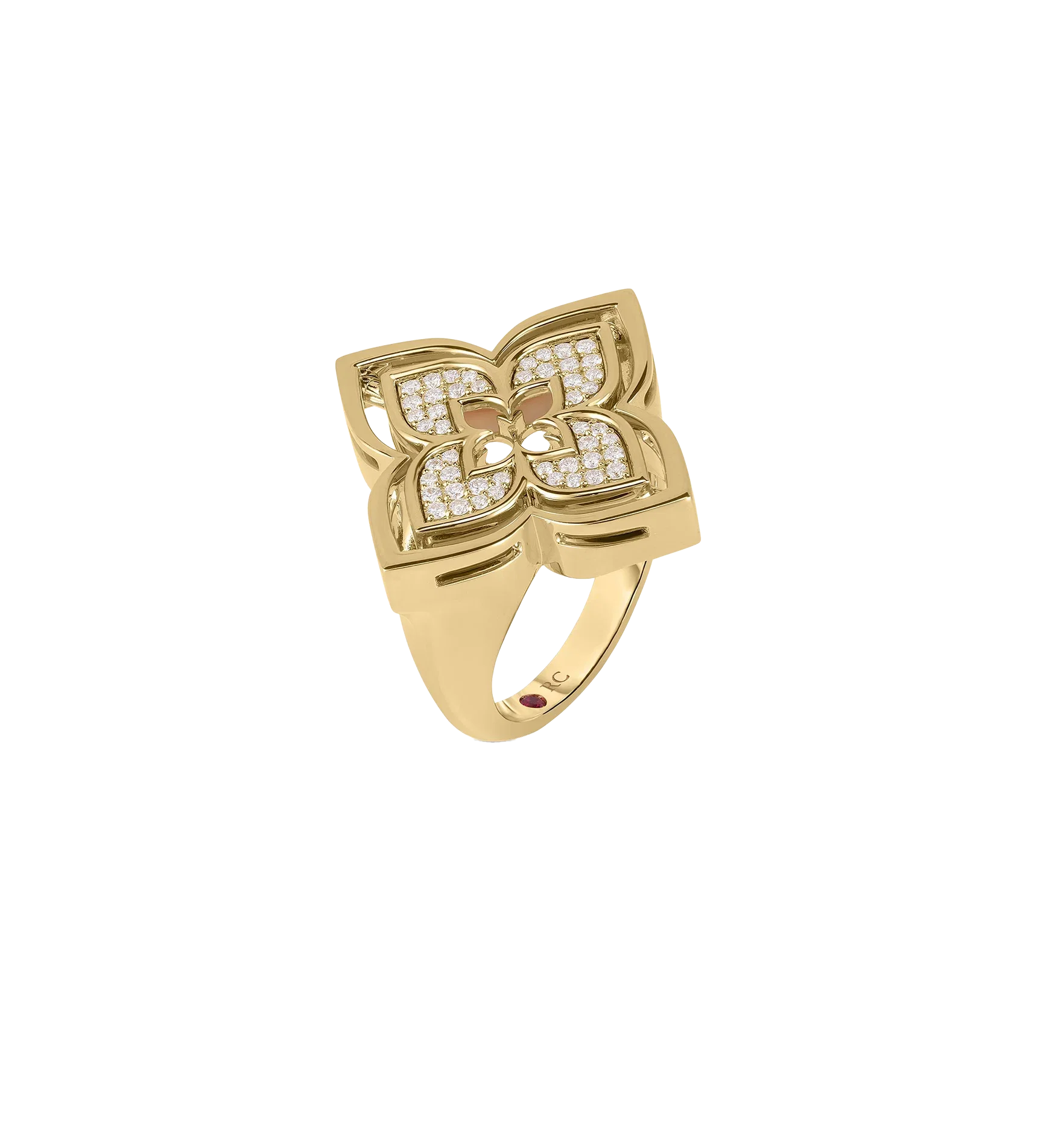 Roberto Coin Venetian Pirouette Mother-of-Pearl and Diamond Flower Ring