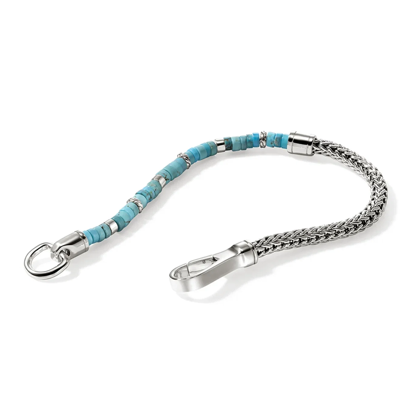 John Hardy Heishi Sterling Silver Treated Turquoise Bracelet