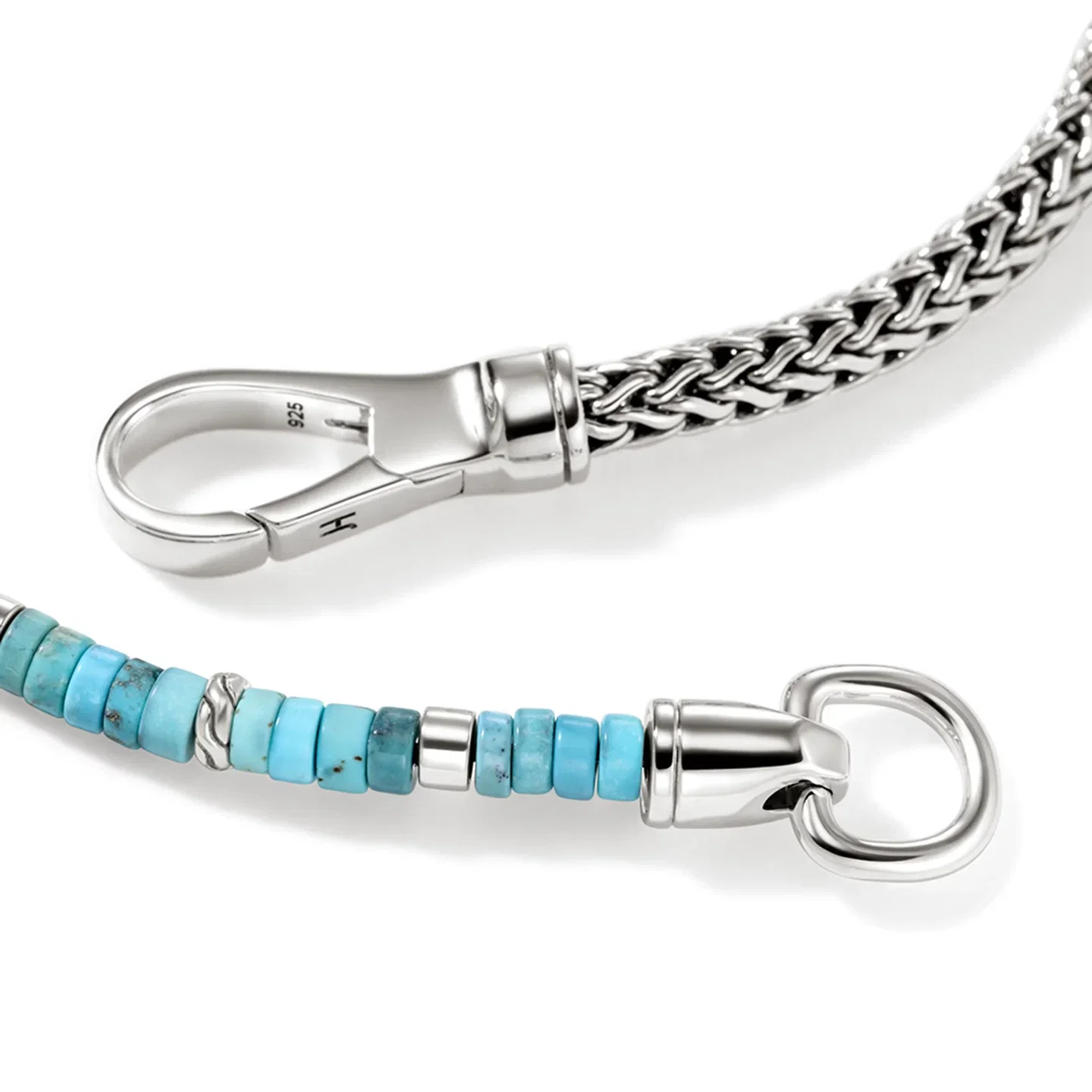 John Hardy Heishi Sterling Silver Treated Turquoise Bracelet