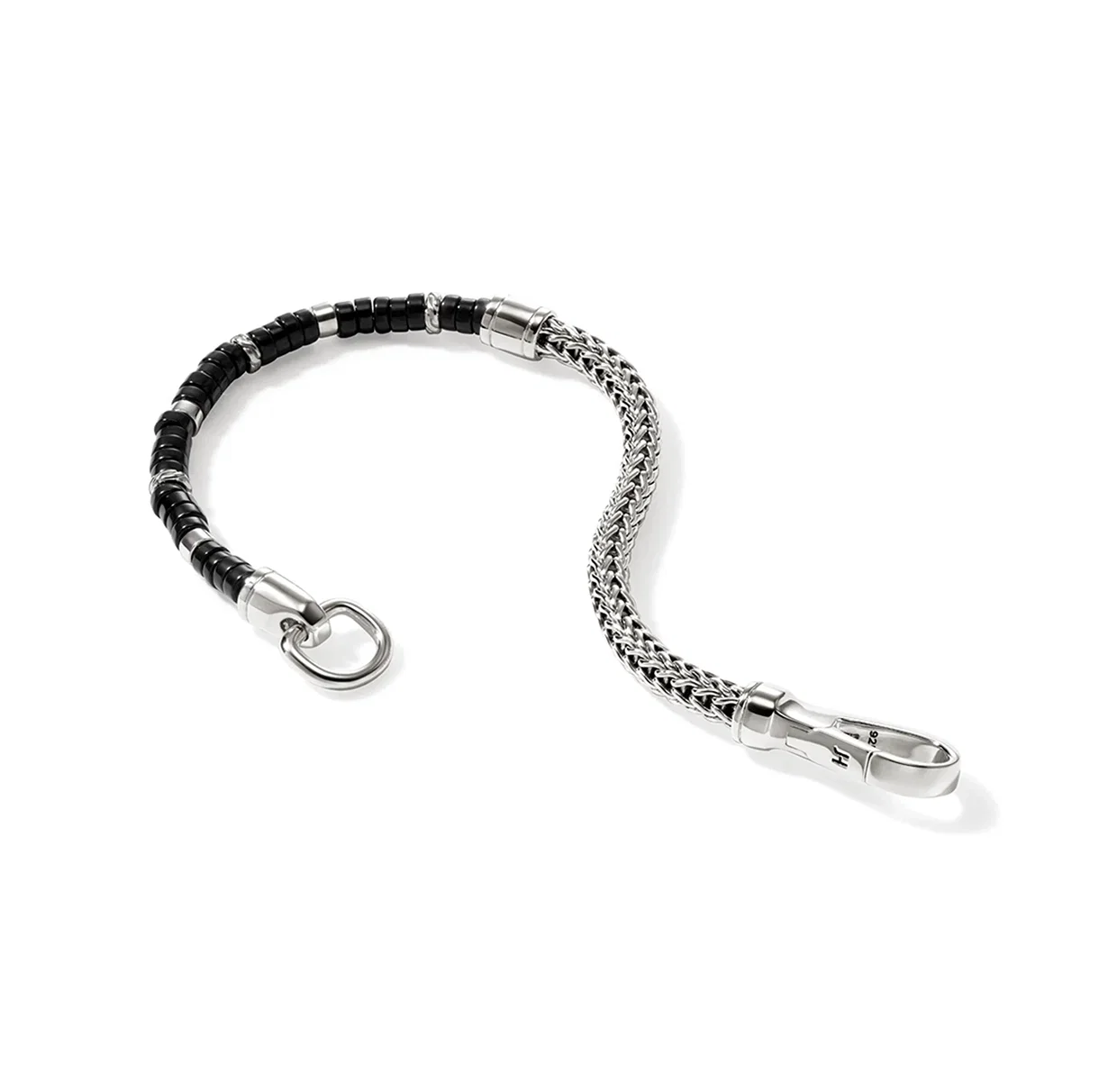 John Hardy Heishi Sterling Silver Black Onyx Bead Bracelet
