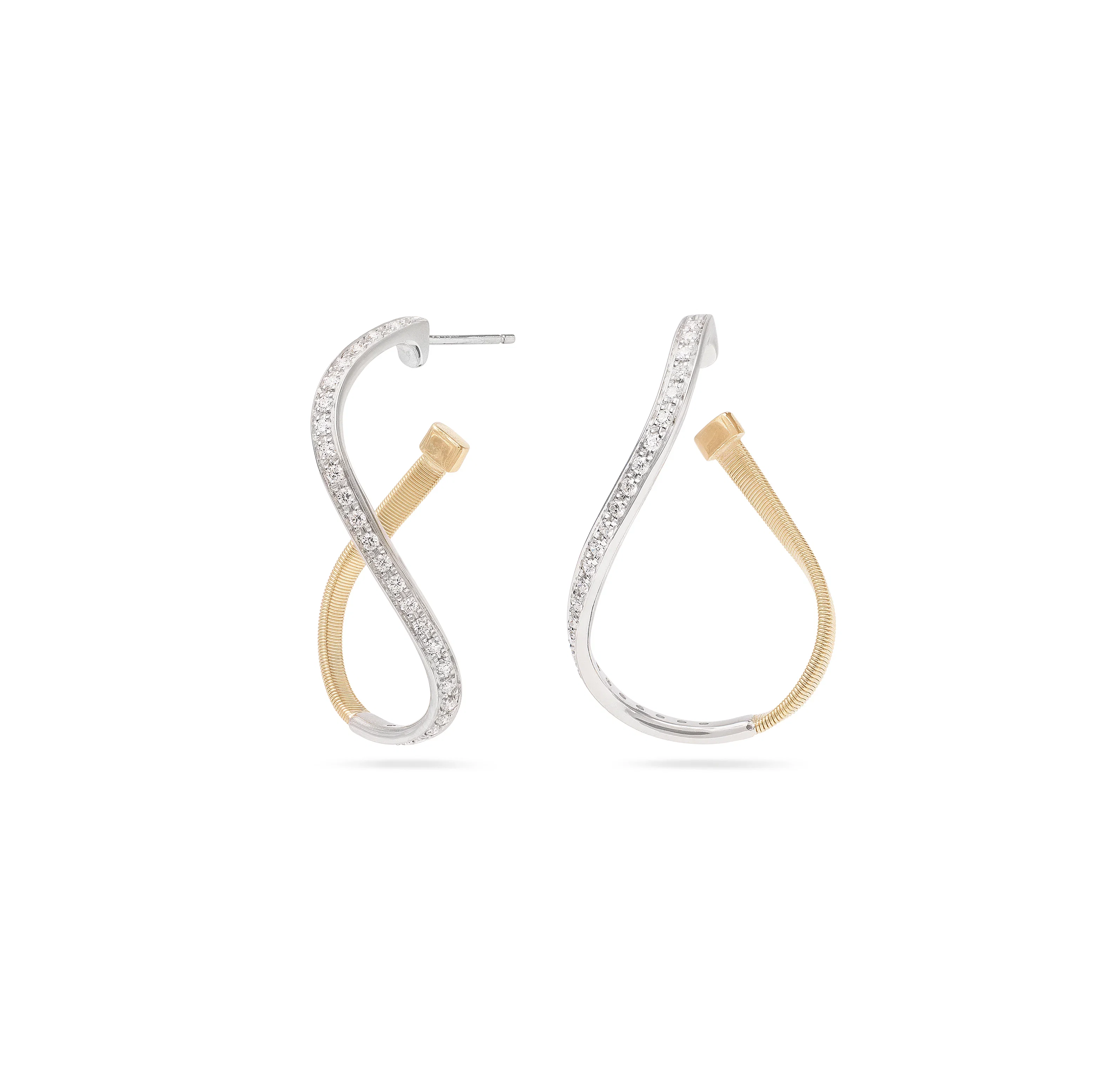 Marco Bicego Marrakech Mixed Metals Diamond Twist Earrings