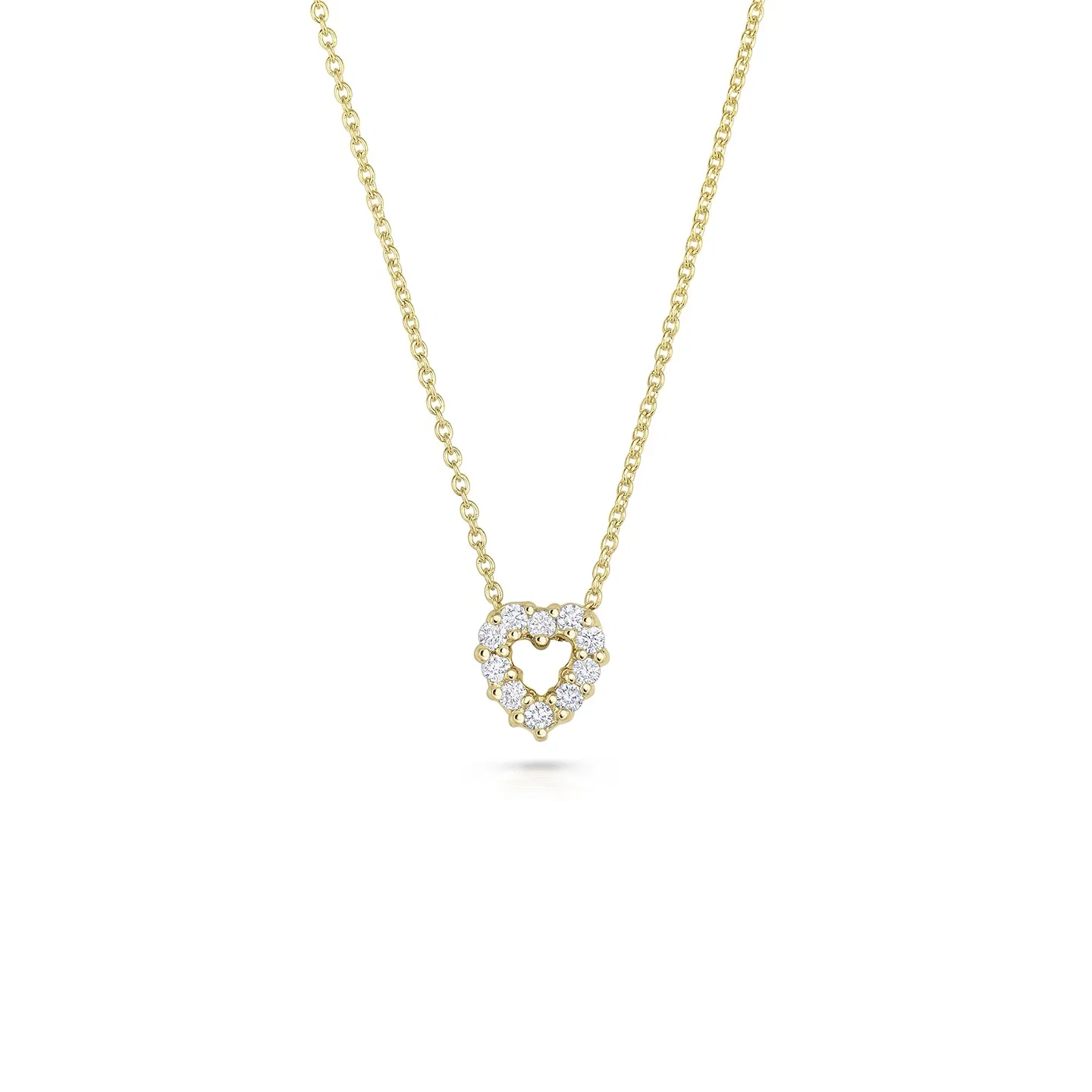 Roberto Coin Tiny Treasures Yellow Gold Diamond Heart Necklace