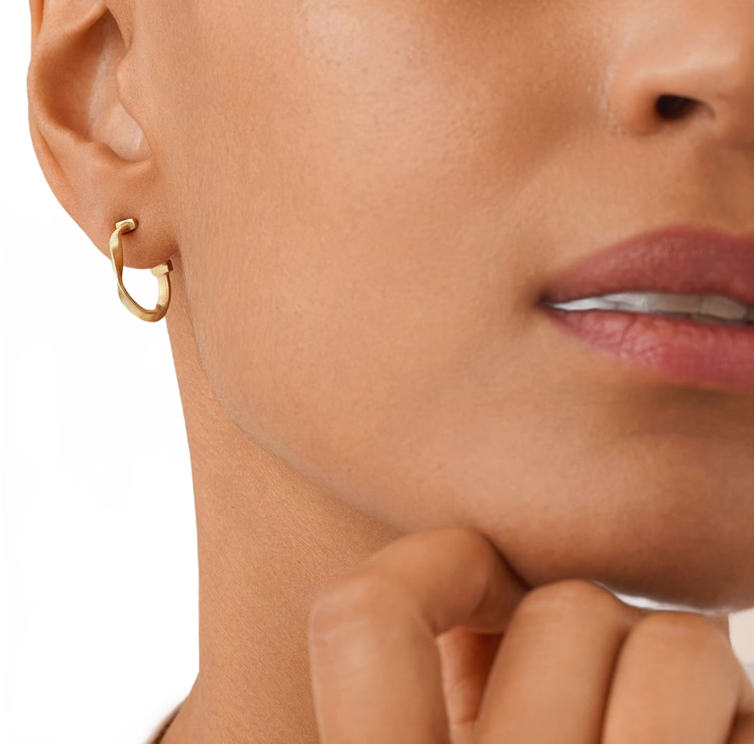 Marco Bicego Marrakech Yellow Gold Twisted Small Hoop Earrings