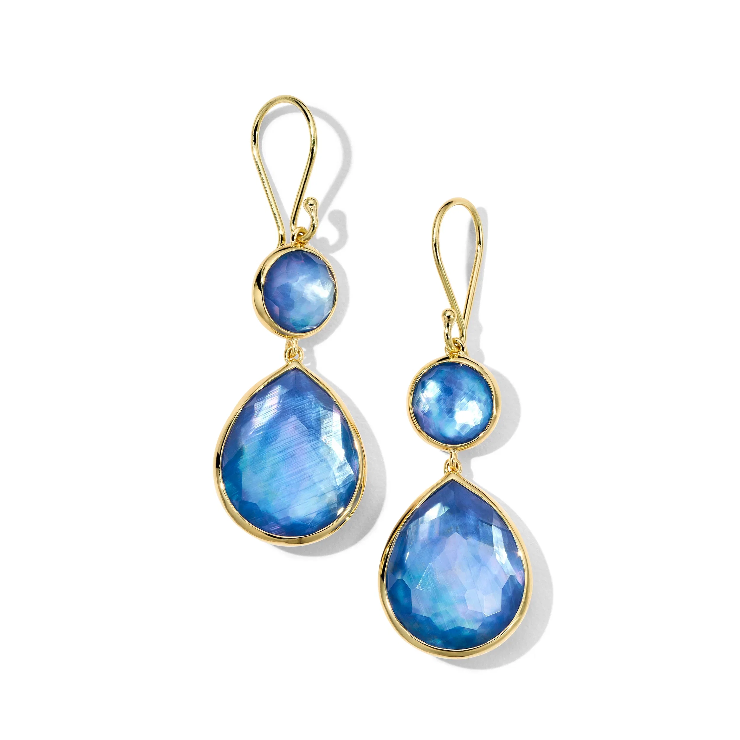 IPPOLITA Rock Candy Yellow Gold Snowman Teardrop Gemstone Earrings