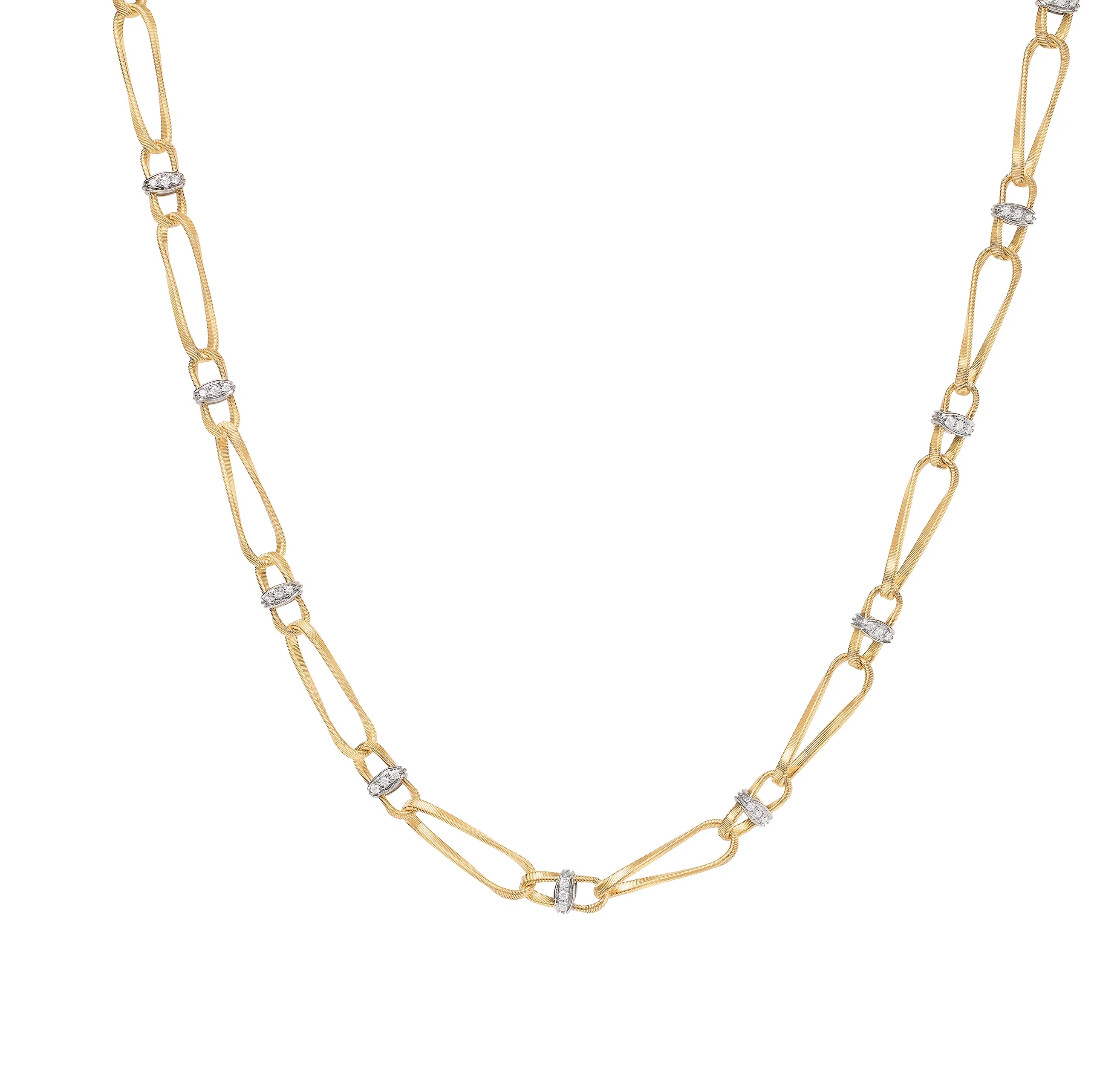 Marco Bicego Marrakech Mixed Metals Twisted Necklace with Diamonds
