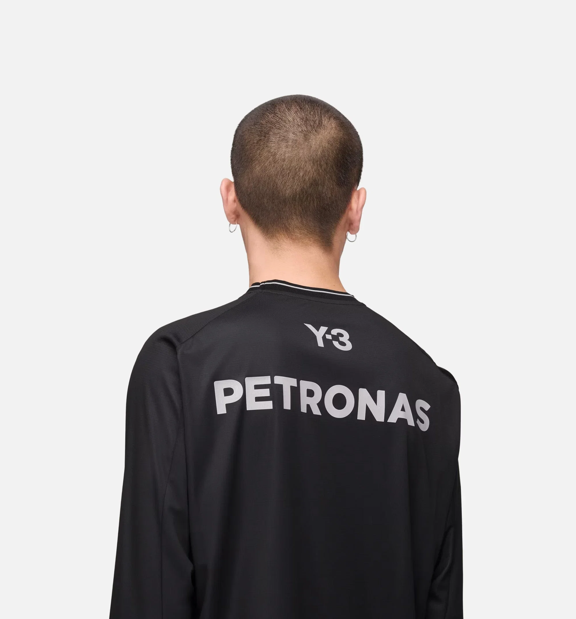 Y-3 Mercedes AMG Petronas Formula 1 Team Mechanics Mens Long Sleeve Jersey - Black