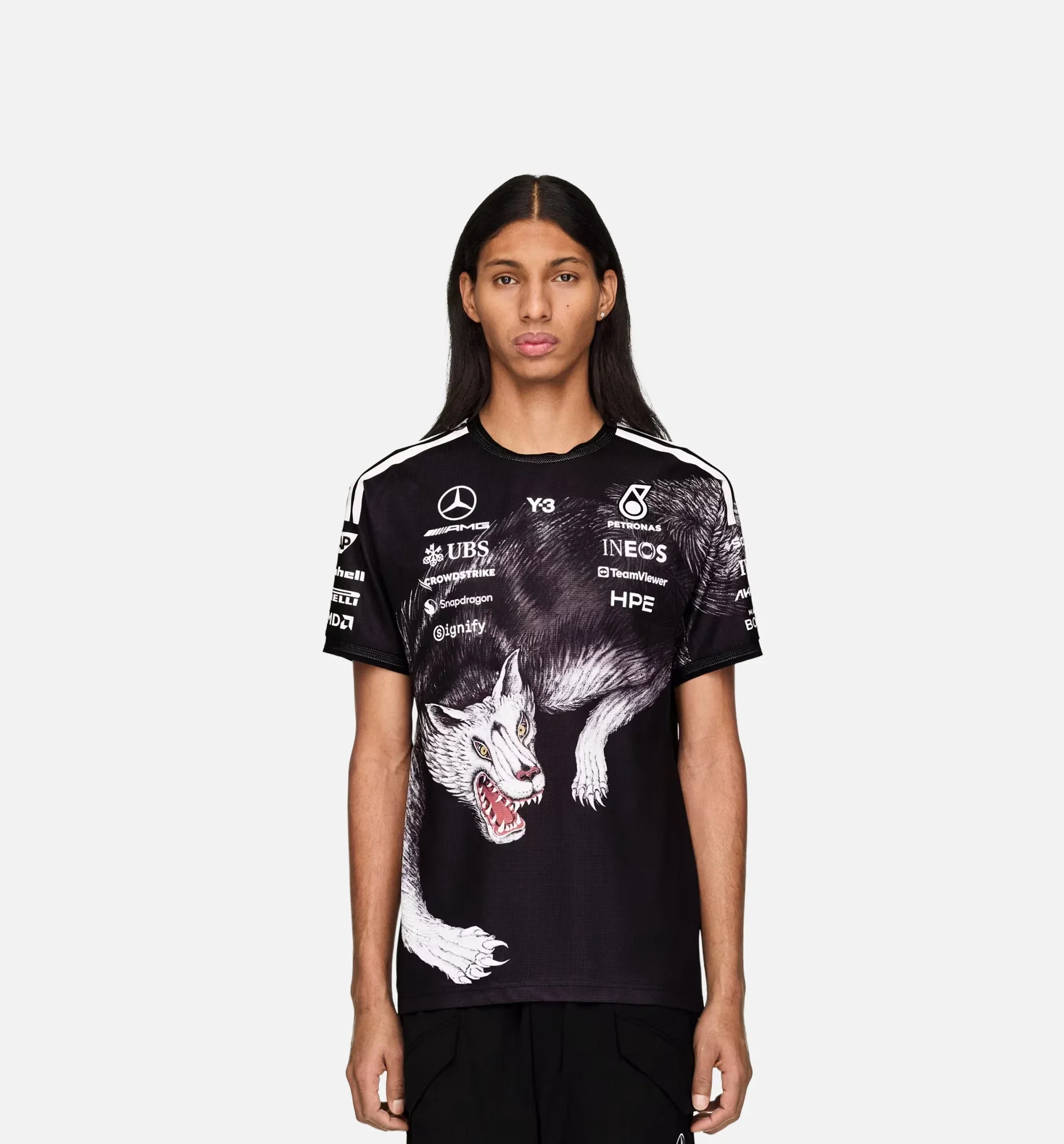 Y-3 Mercedes AMG Petronas Formula 1 Team Driver Mens Jersey - Black