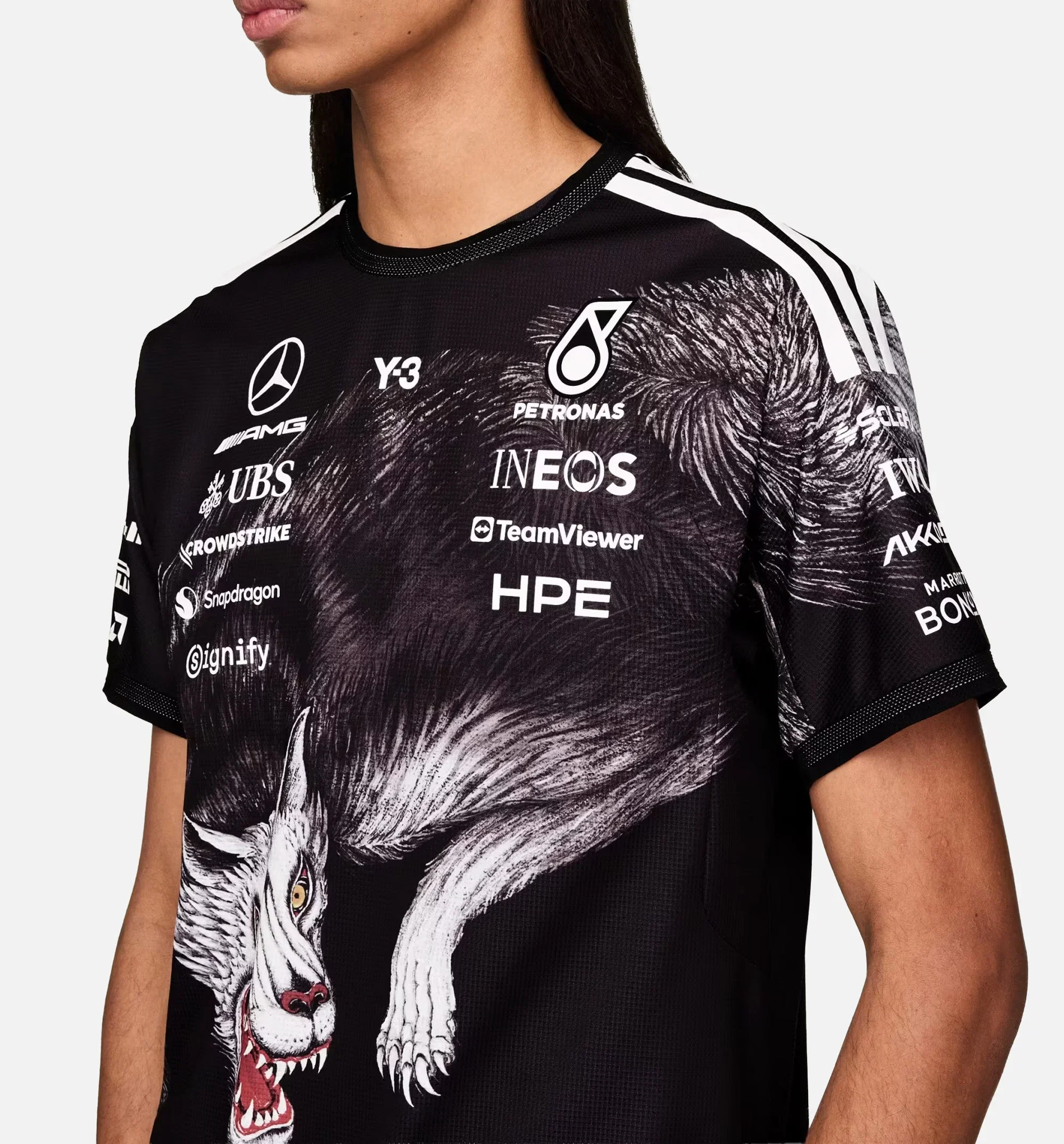 Y-3 Mercedes AMG Petronas Formula 1 Team Driver Mens Jersey - Black