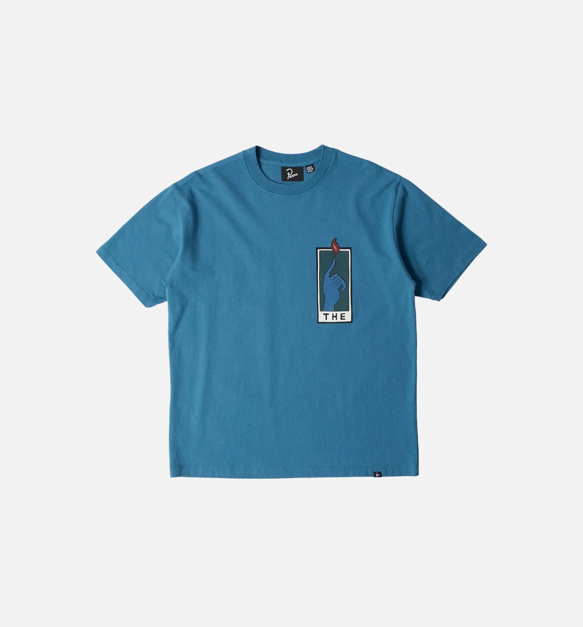 parra Hands Of Time Mens Short Sleeve Shirt - Blue
