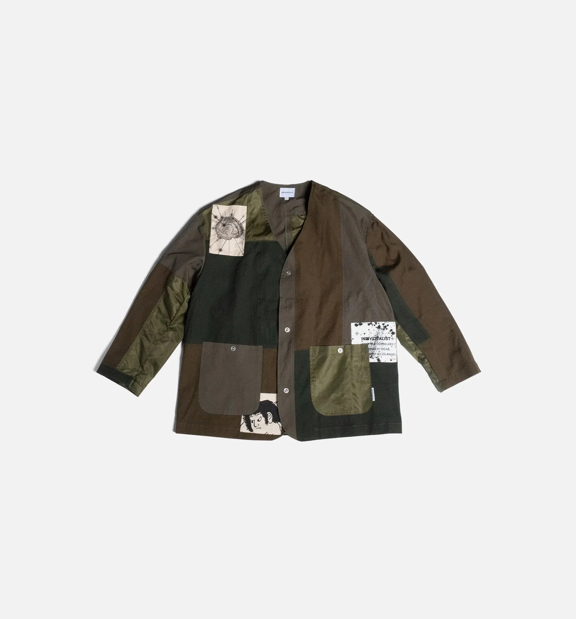 INDIVIDUALIST Patchwork Liner Mens Jacket - Moss