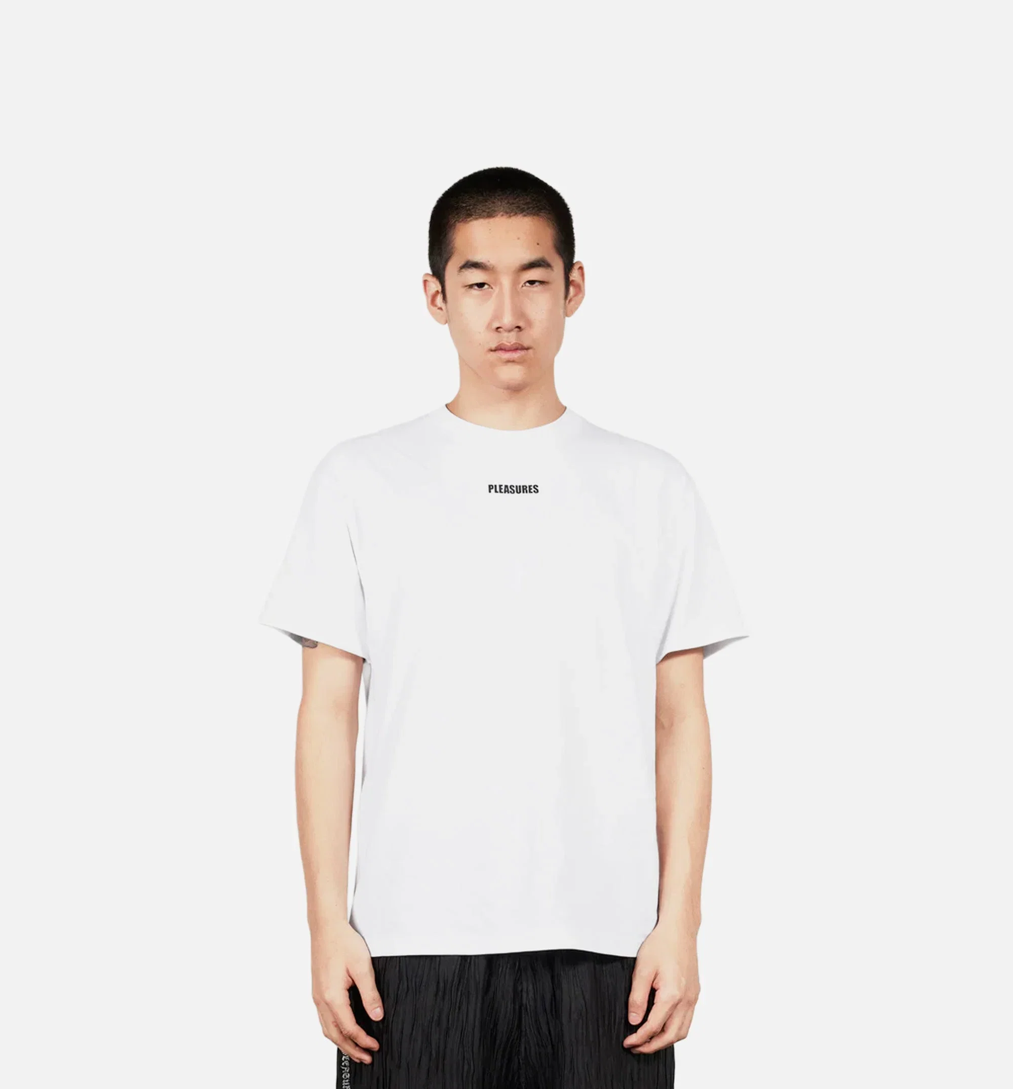 Pleasures Wordmark Mens Short Sleeve Shirt - White