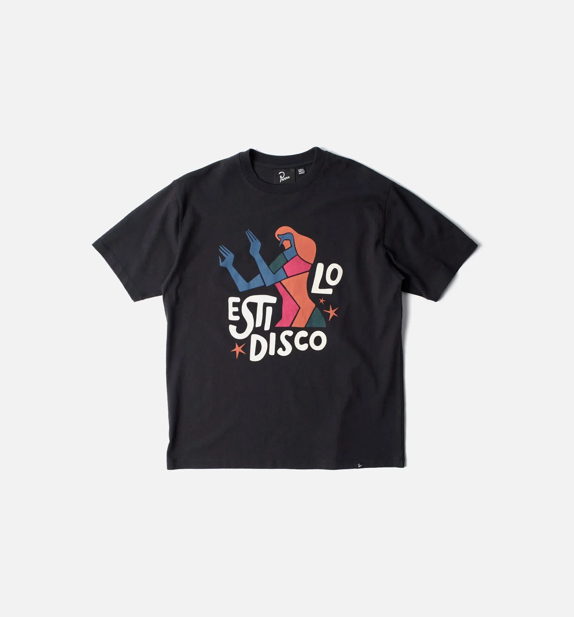 parra Estilo Disco Mens Short Sleeve Shirt - Black