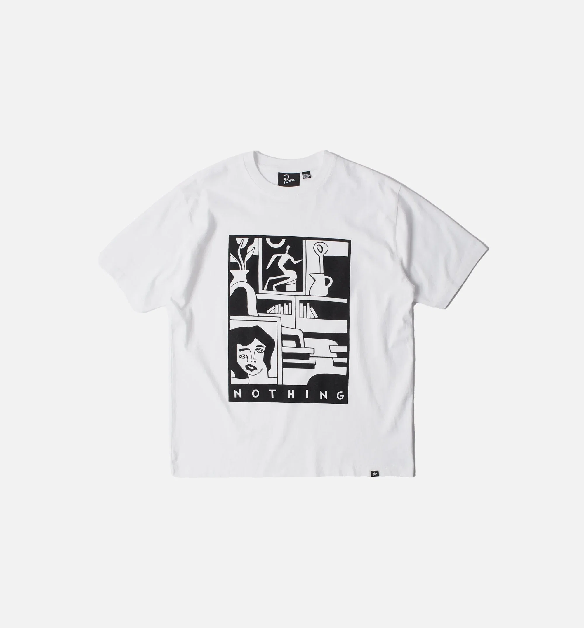 parra Our House Mens Short Sleeve Shirt - White