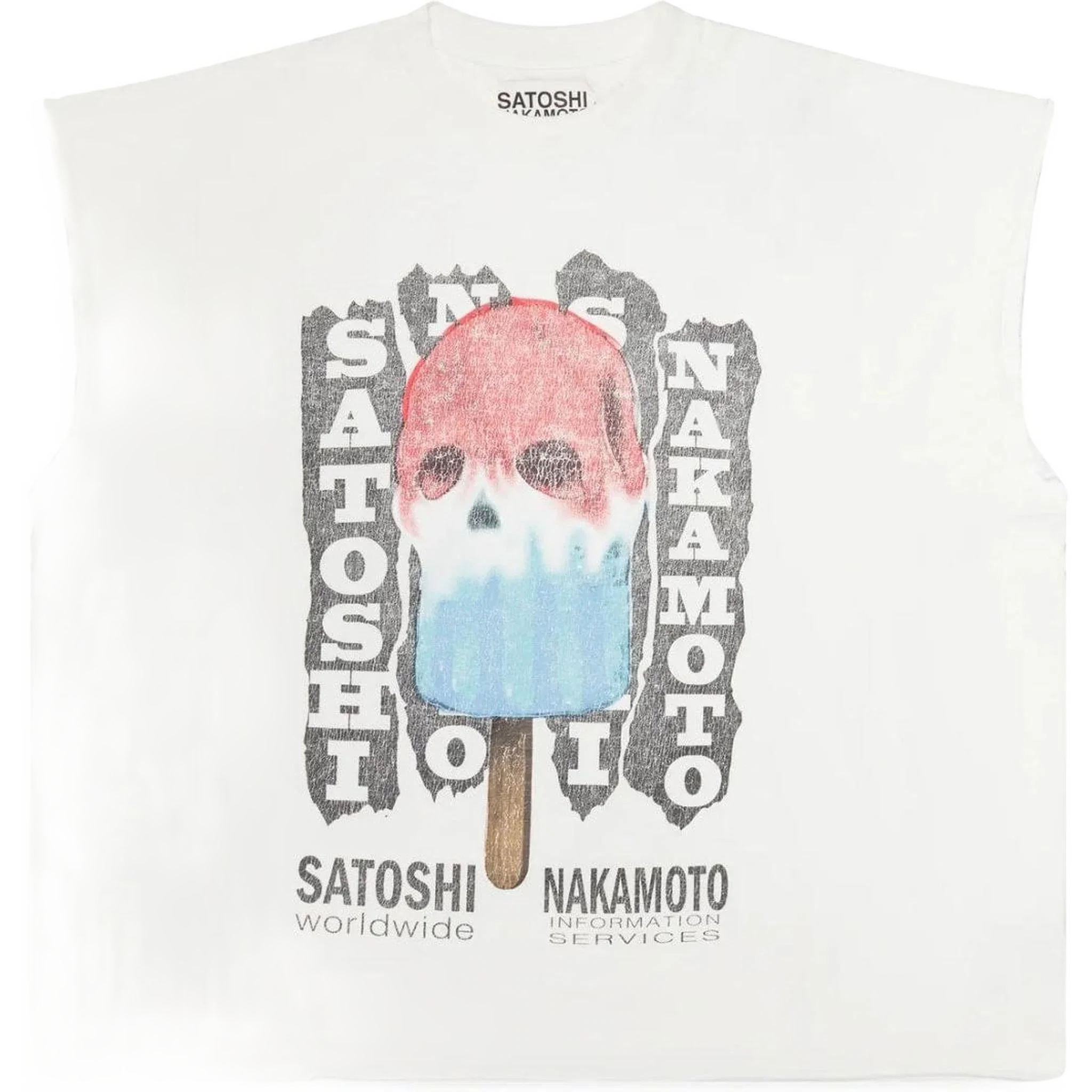 SATOSHI Nakamoto Info Services Cutoff Tee
