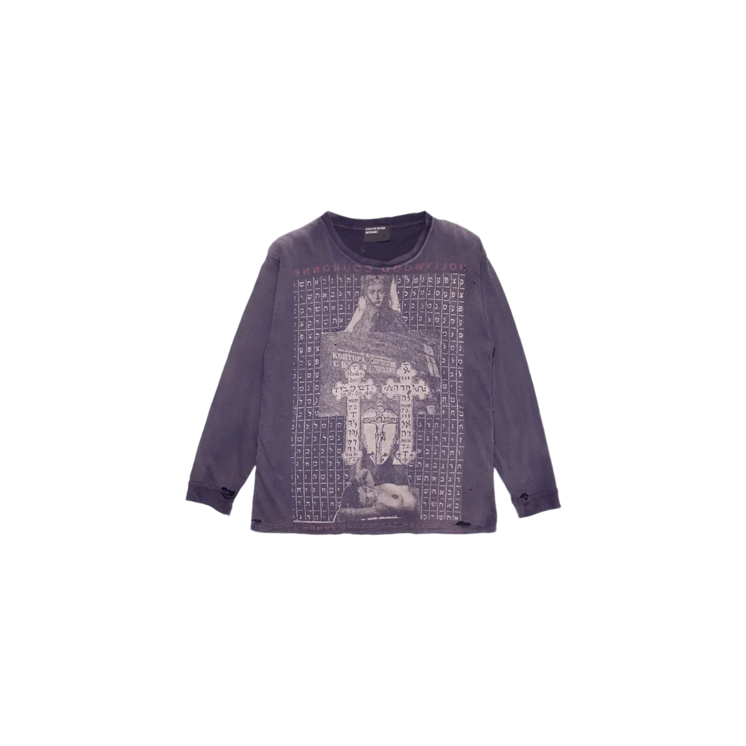 Enfants Riches Déprimés Hollywood Couronne L/S T-Shirt Washed Black