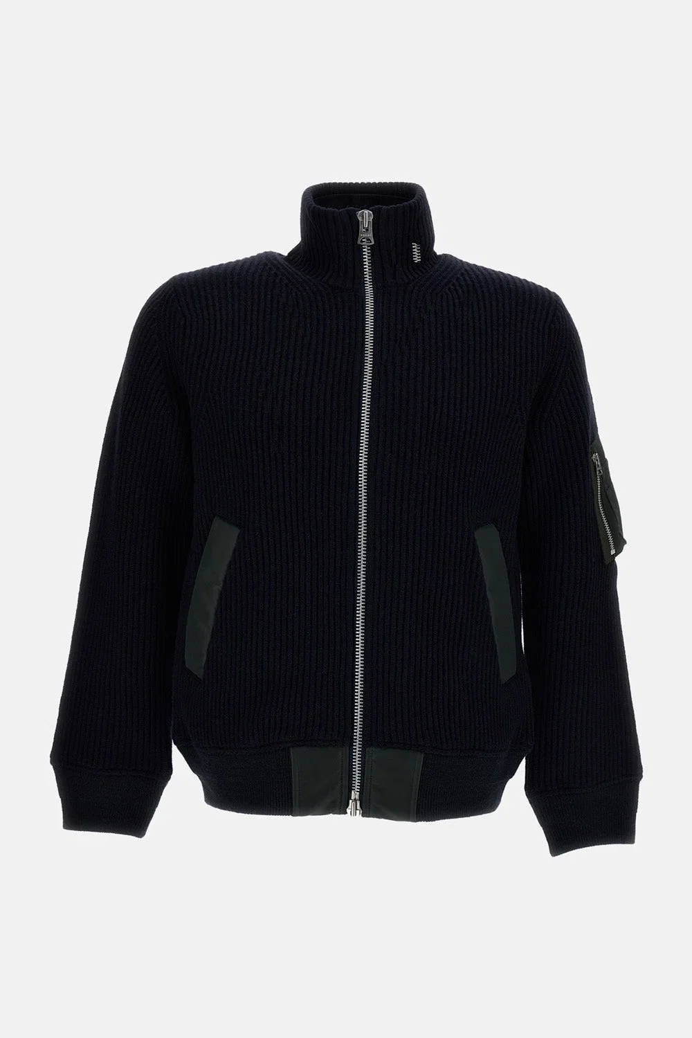 Sacai CARDIGAN IN MAGLIA DI LANA FISHERMAN