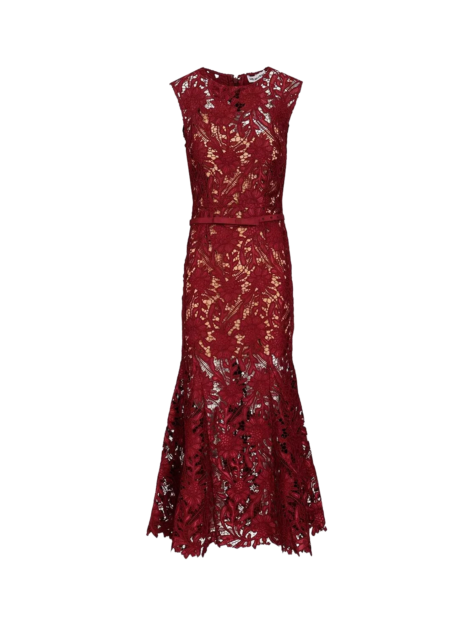 Self-Portrait Lace Midi Dress with belt