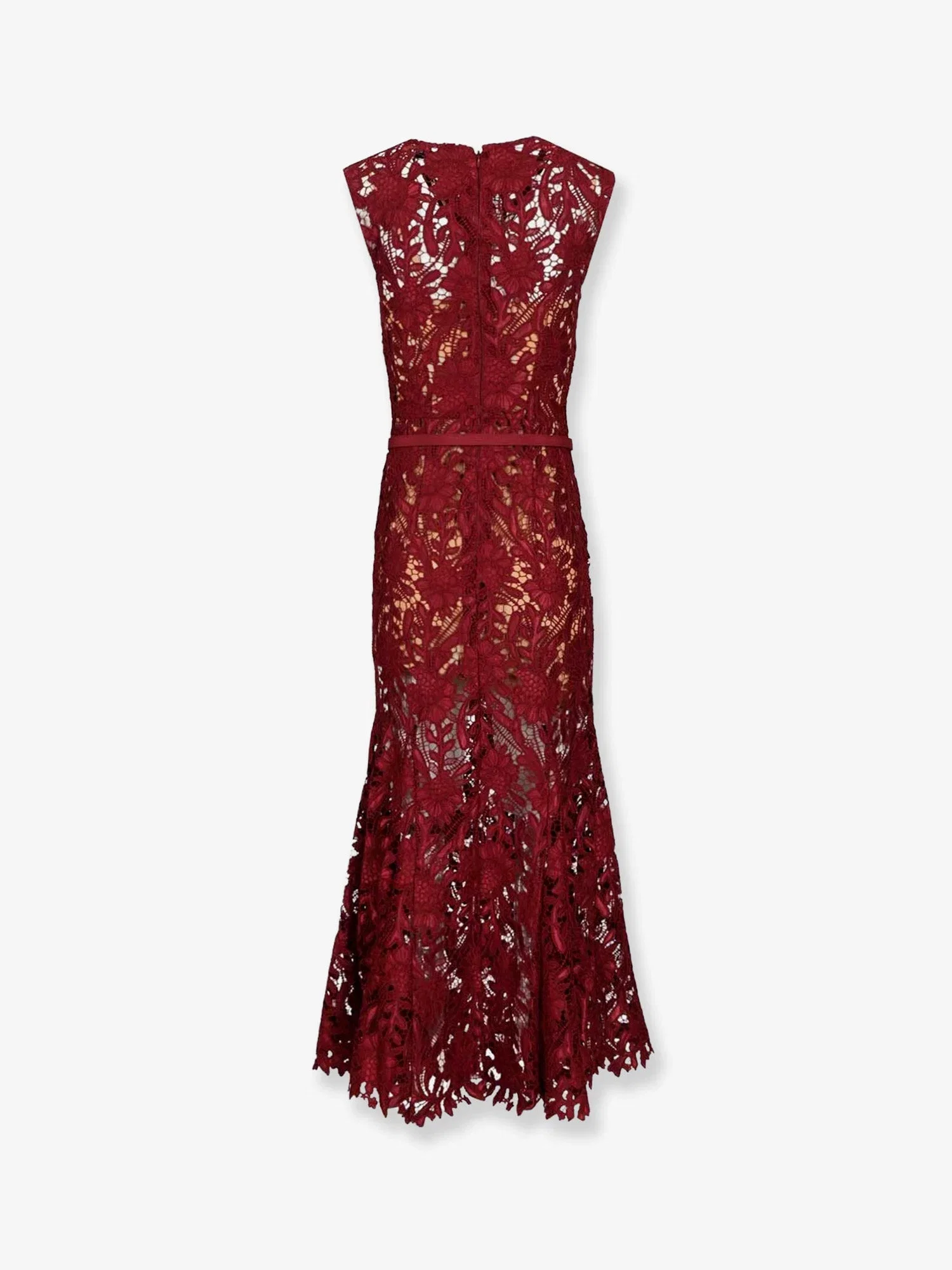 Self-Portrait Lace Midi Dress with belt