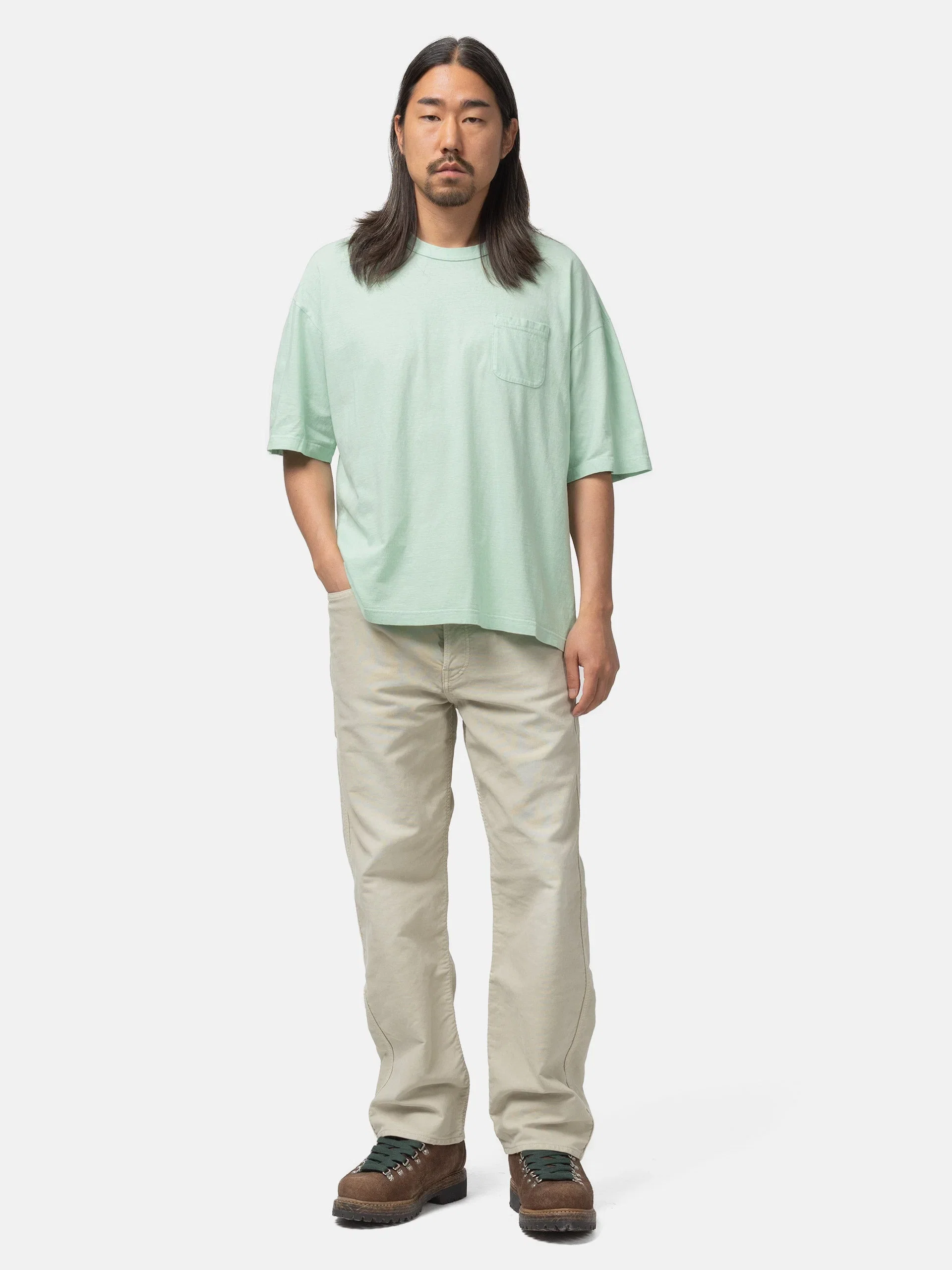 visvim Mondo Tee S/S DMGD Lt. Green