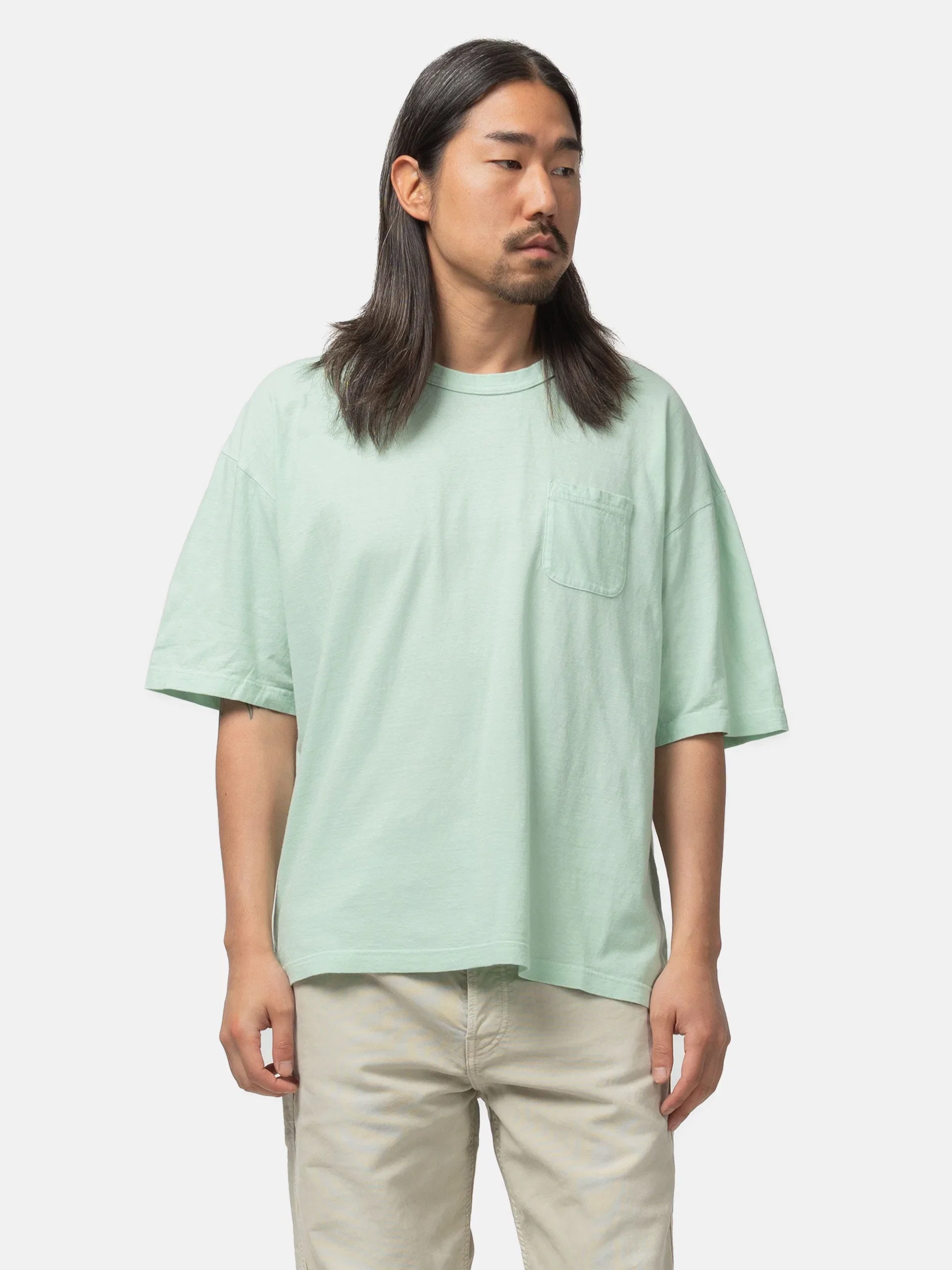 visvim Mondo Tee S/S DMGD Lt. Green