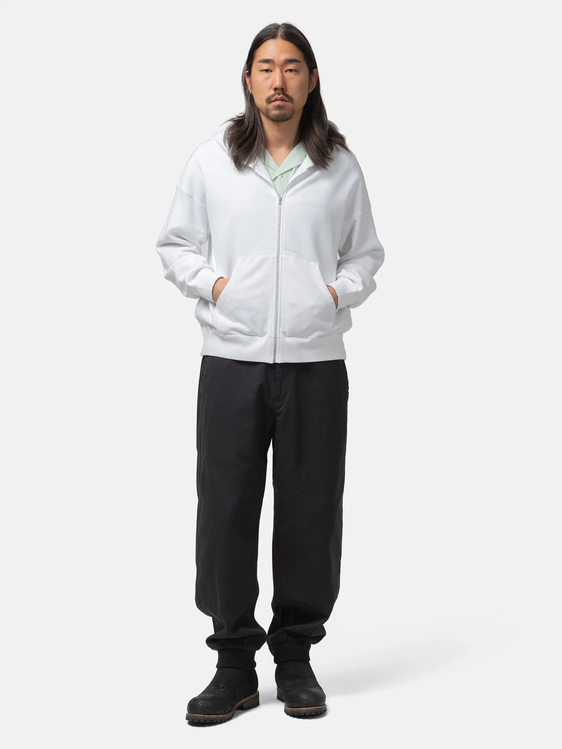 visvim Ultimate Jumbo SB Hoodie F.Z. White