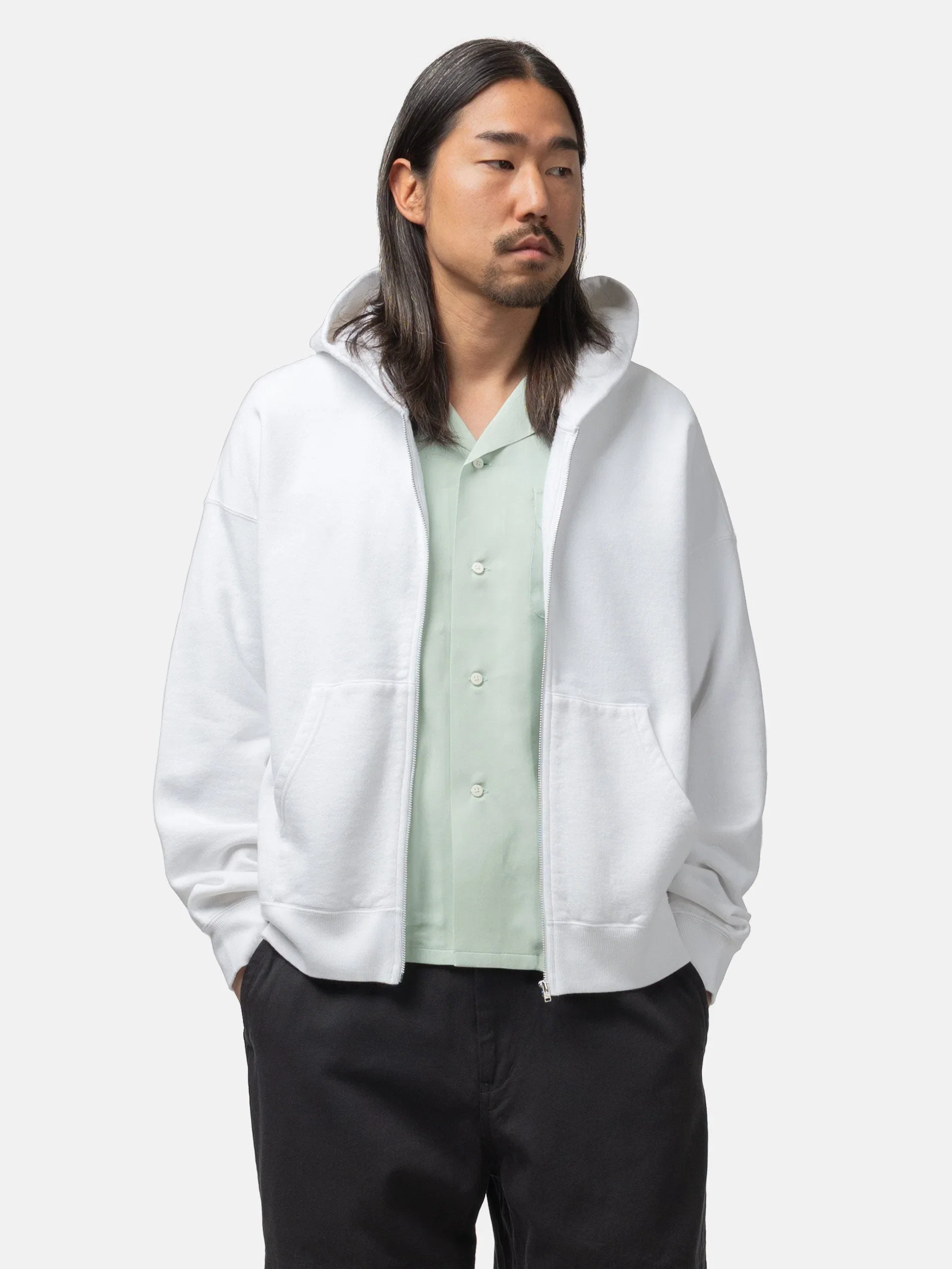 visvim Ultimate Jumbo SB Hoodie F.Z. White