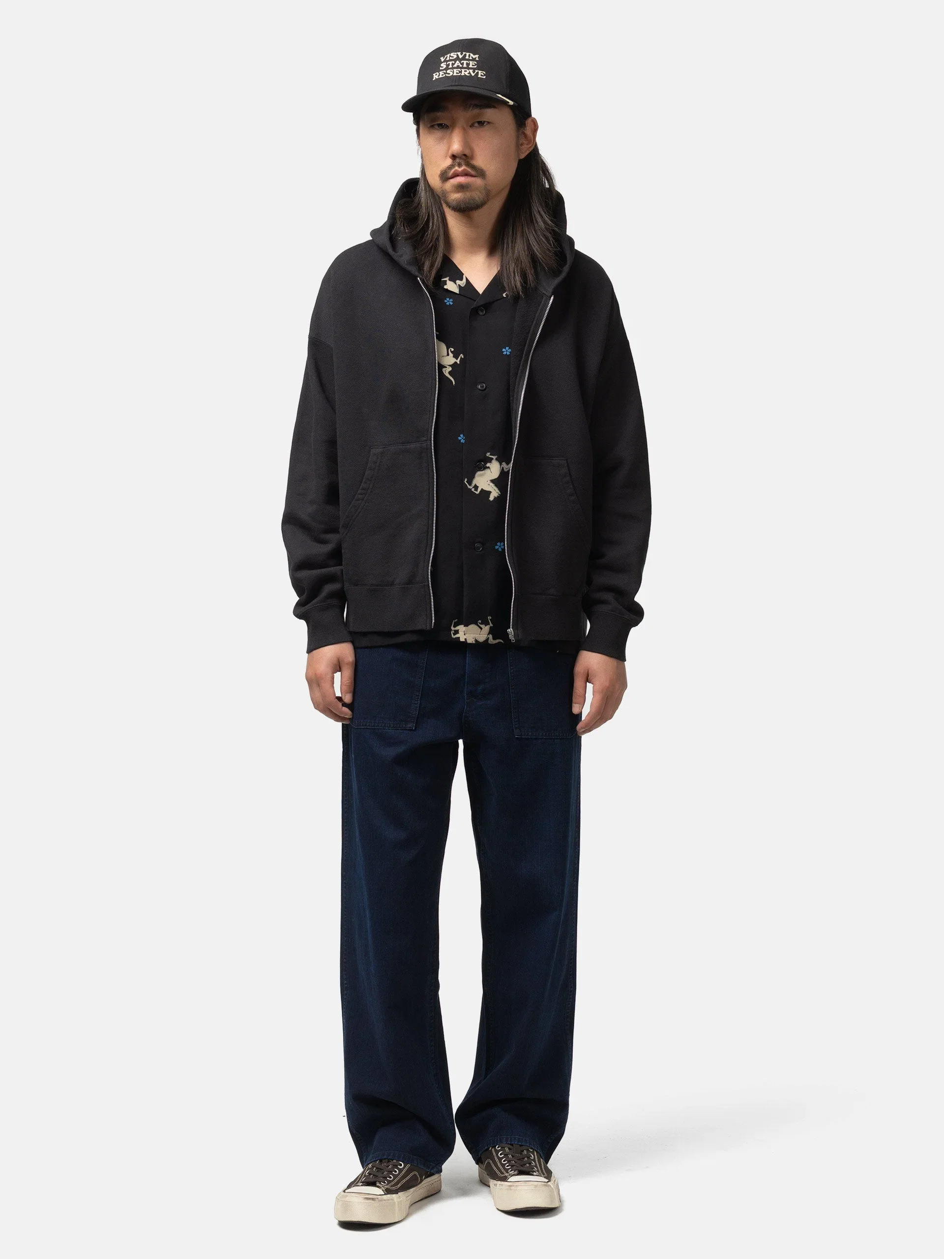 visvim Ultimate Jumbo SB Hoodie F.Z. Black
