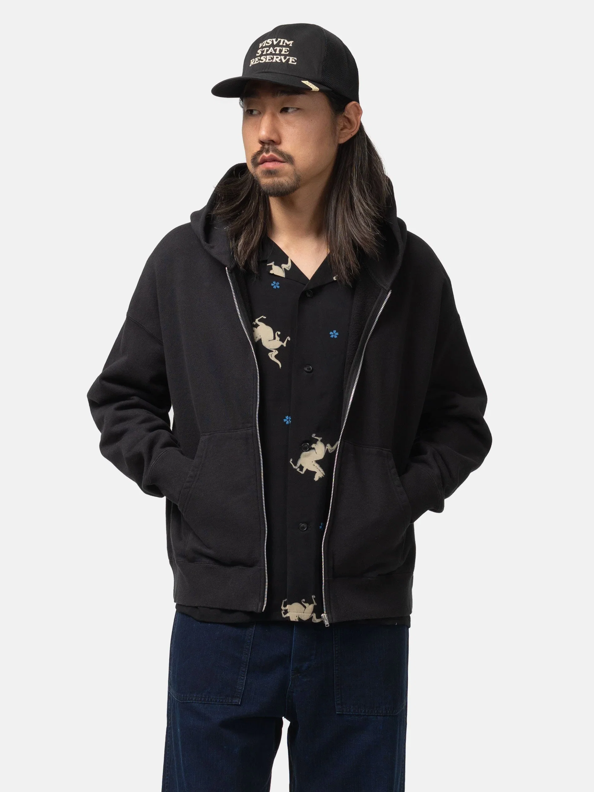 visvim Ultimate Jumbo SB Hoodie F.Z. Black