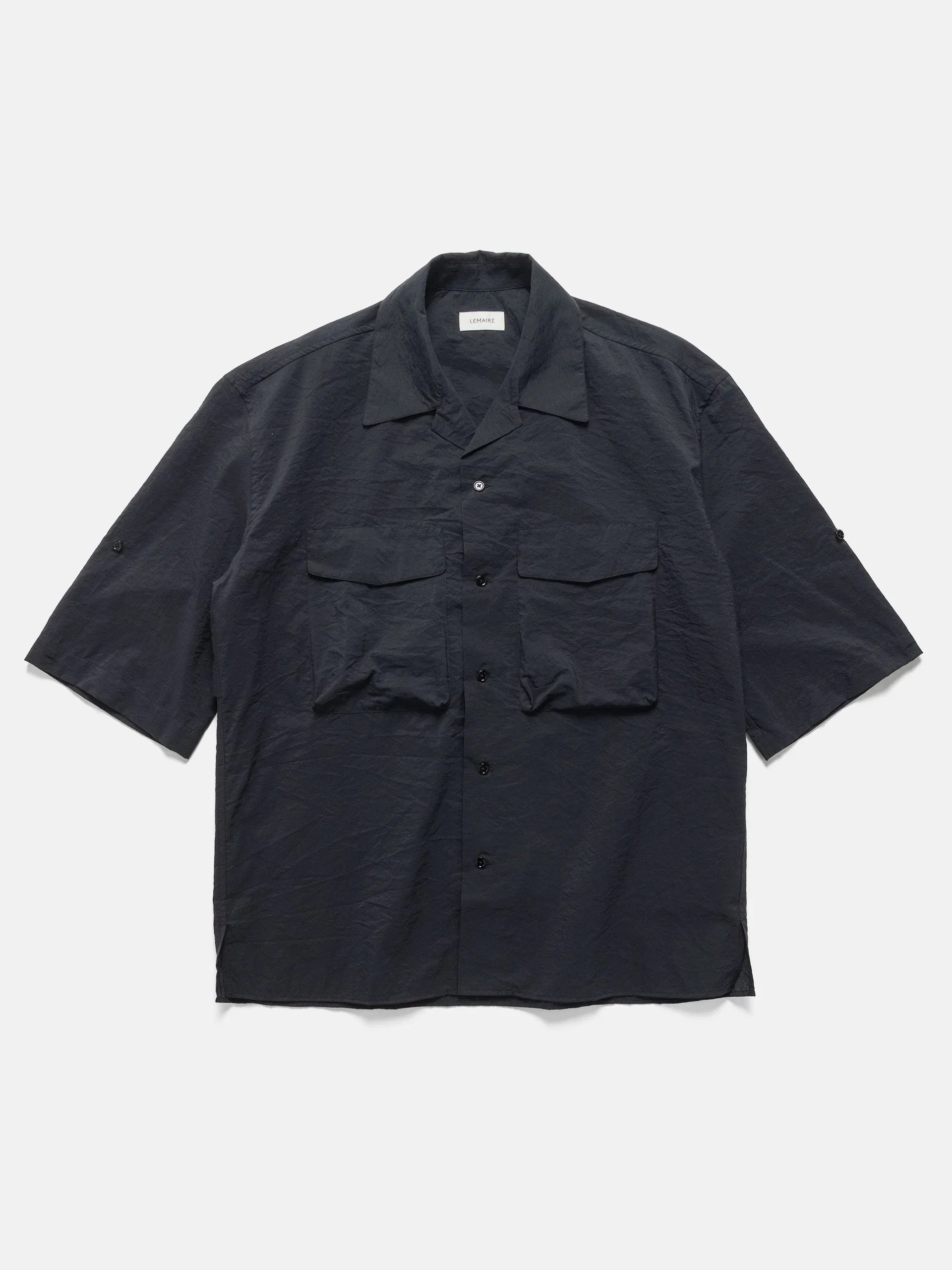 LEMAIRE Short Sleeve Utility Shirt Squid Ink