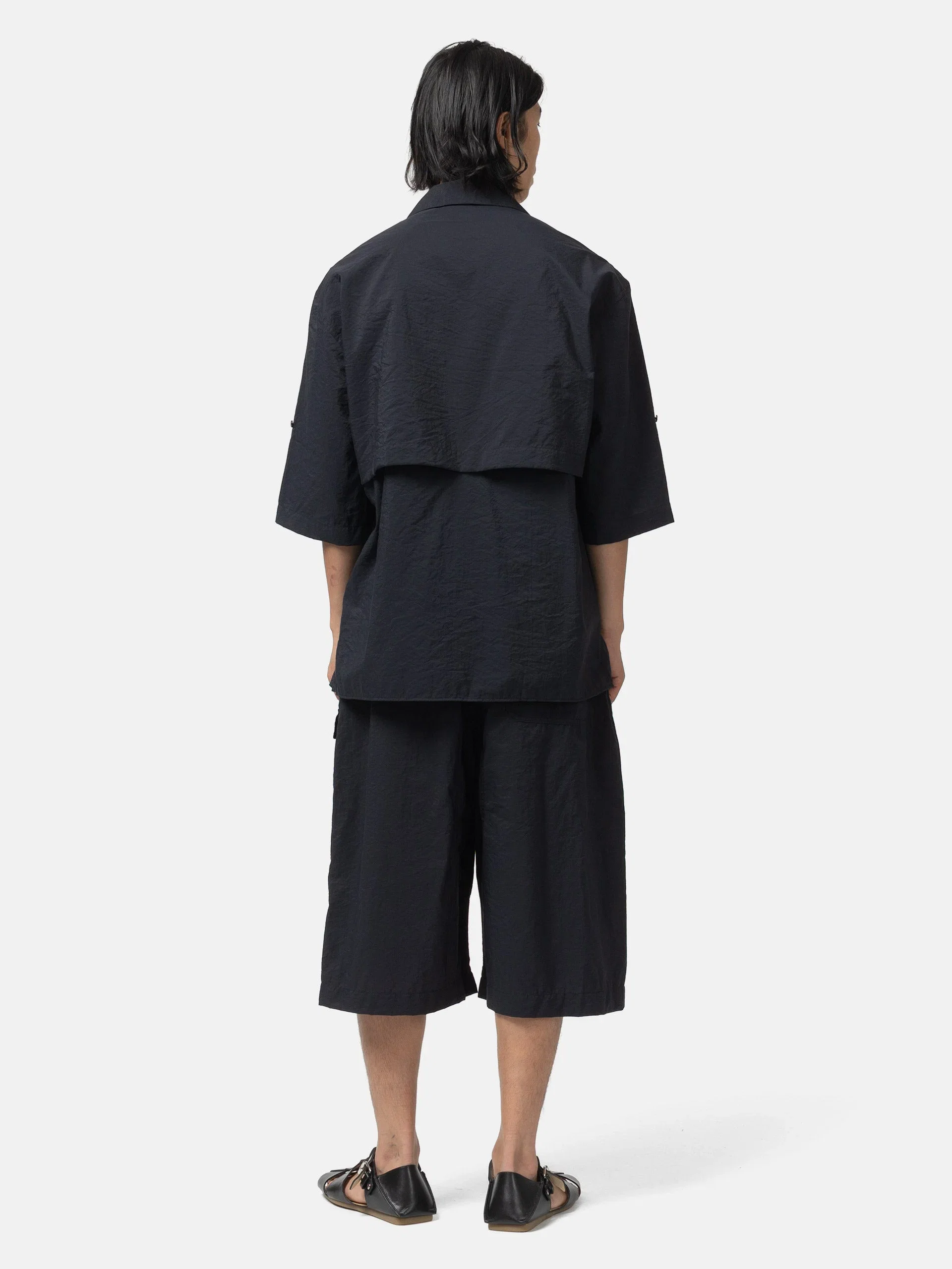 LEMAIRE Short Sleeve Utility Shirt Squid Ink