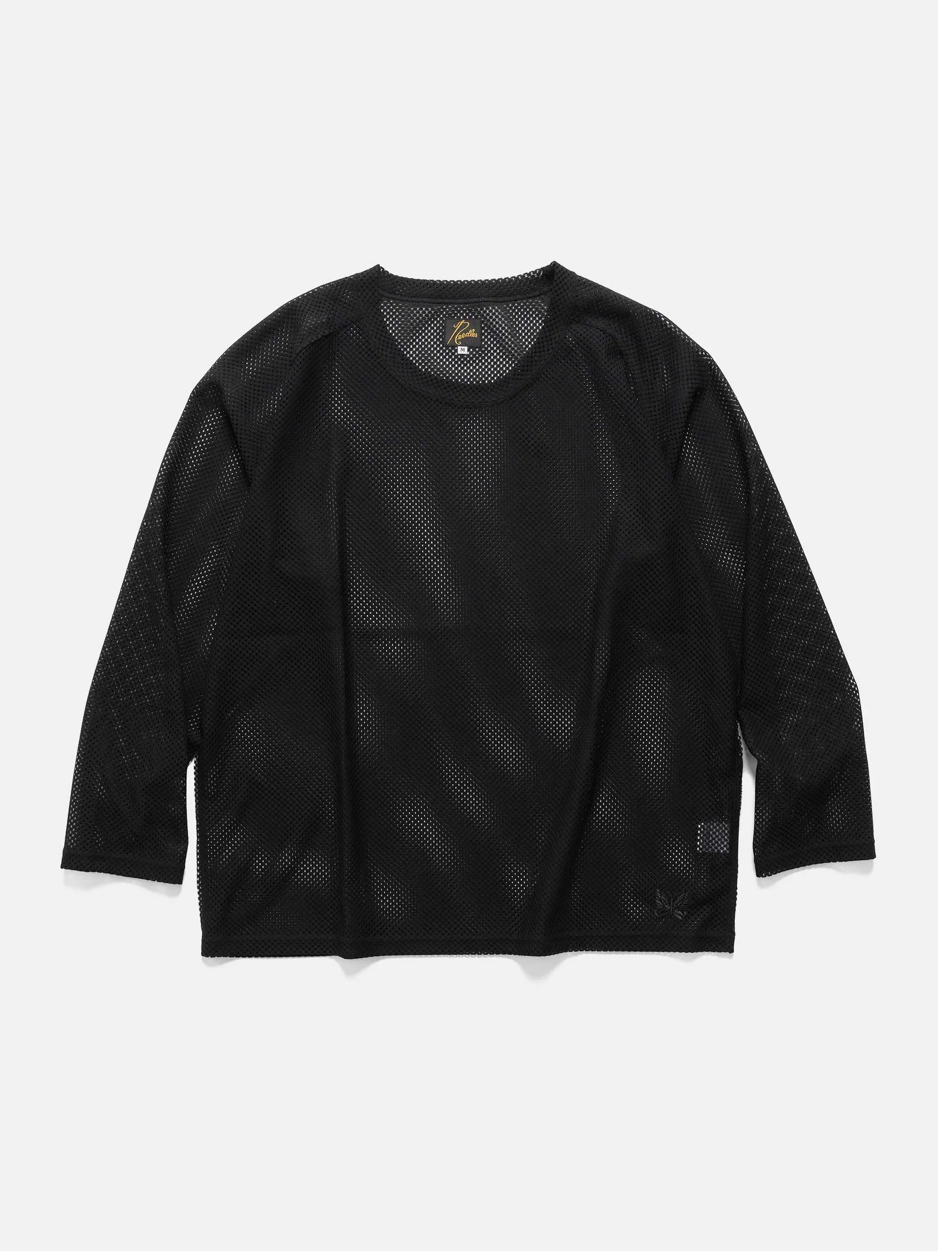 Needles L/S U-Neck Tee - Geometric Raschel Lace Black