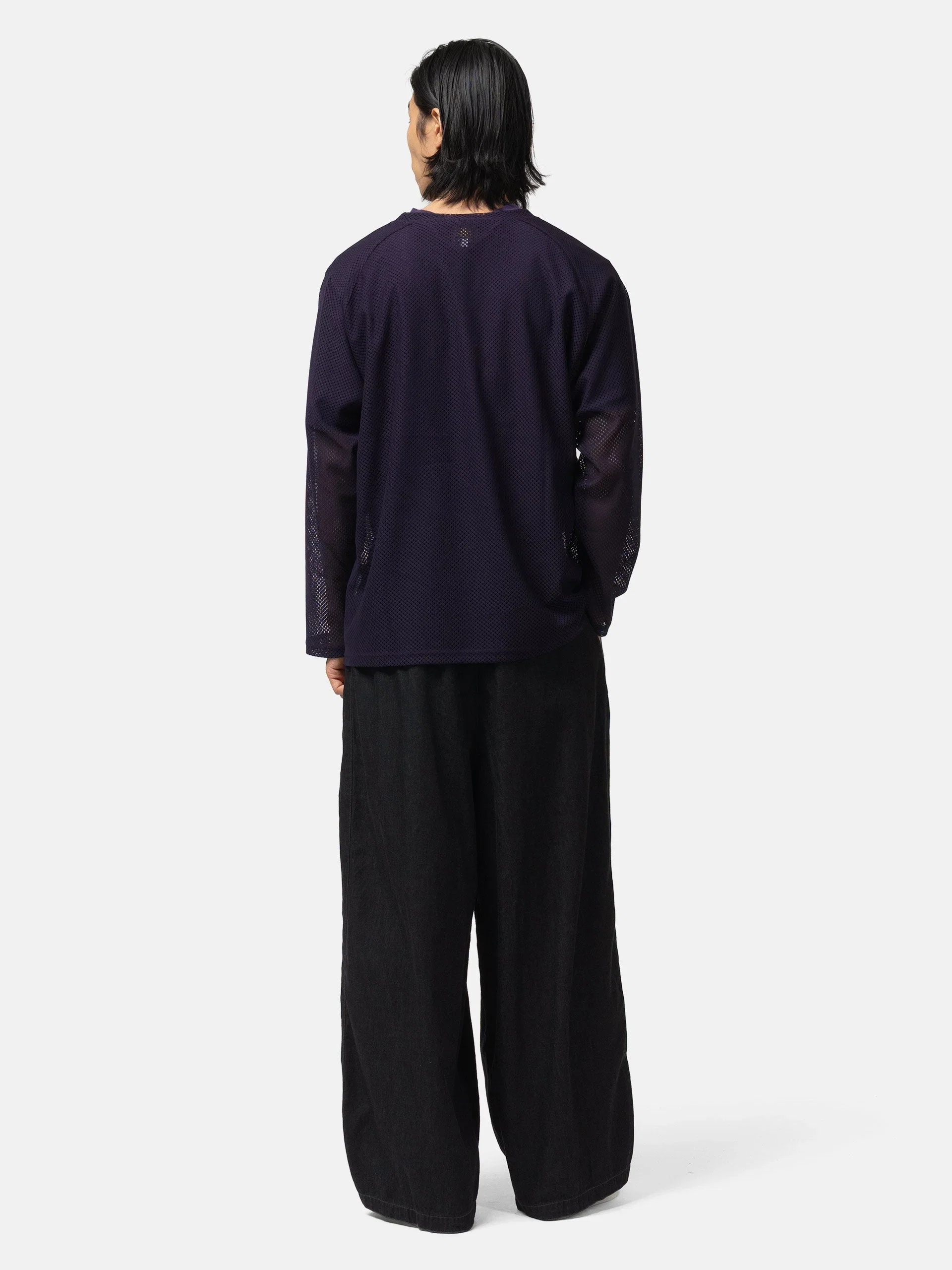 Needles L/S U-Neck Tee - Geometric Raschel Lace Eggplant