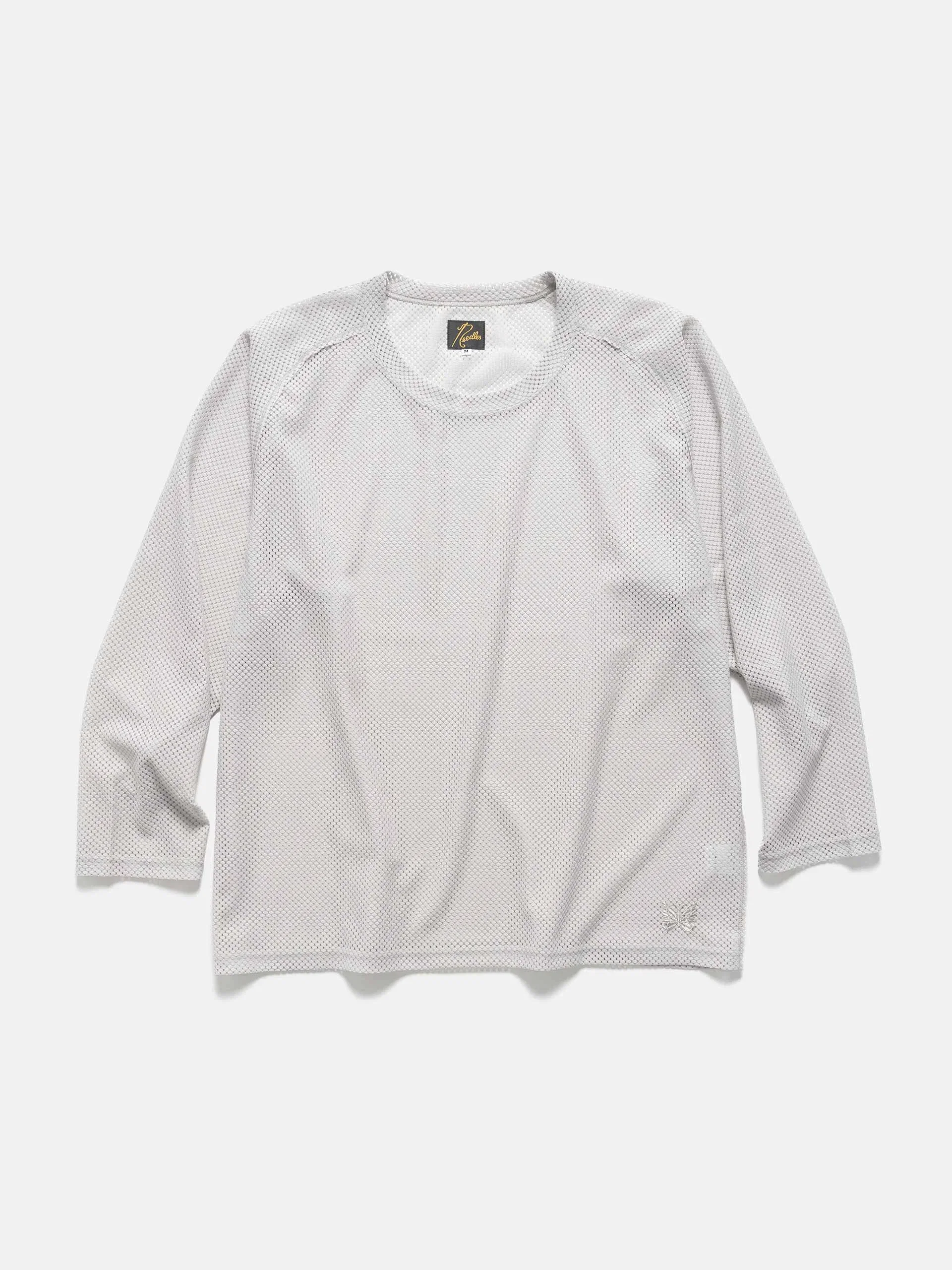 Needles L/S U-Neck Tee - Geometric Raschel Lace Grey