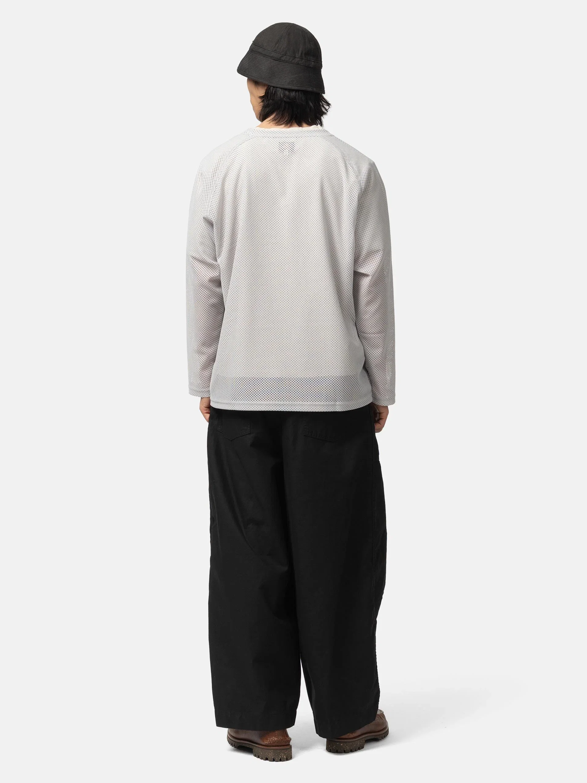 Needles L/S U-Neck Tee - Geometric Raschel Lace Grey