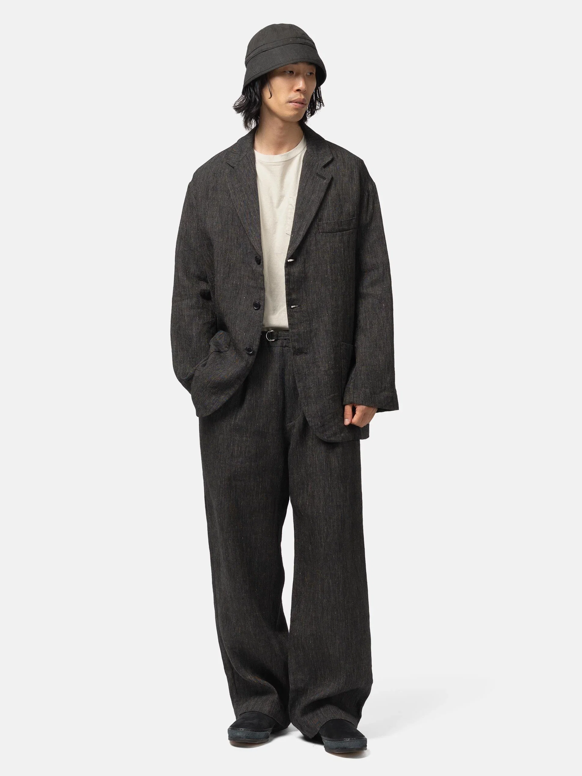 Needles Belted Pant - Linen Wool Twill Black