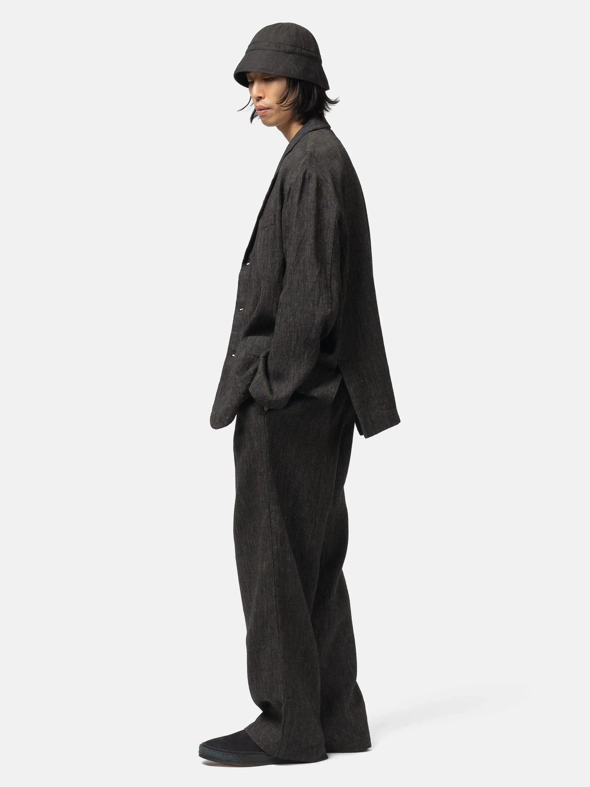 Needles Belted Pant - Linen Wool Twill Black