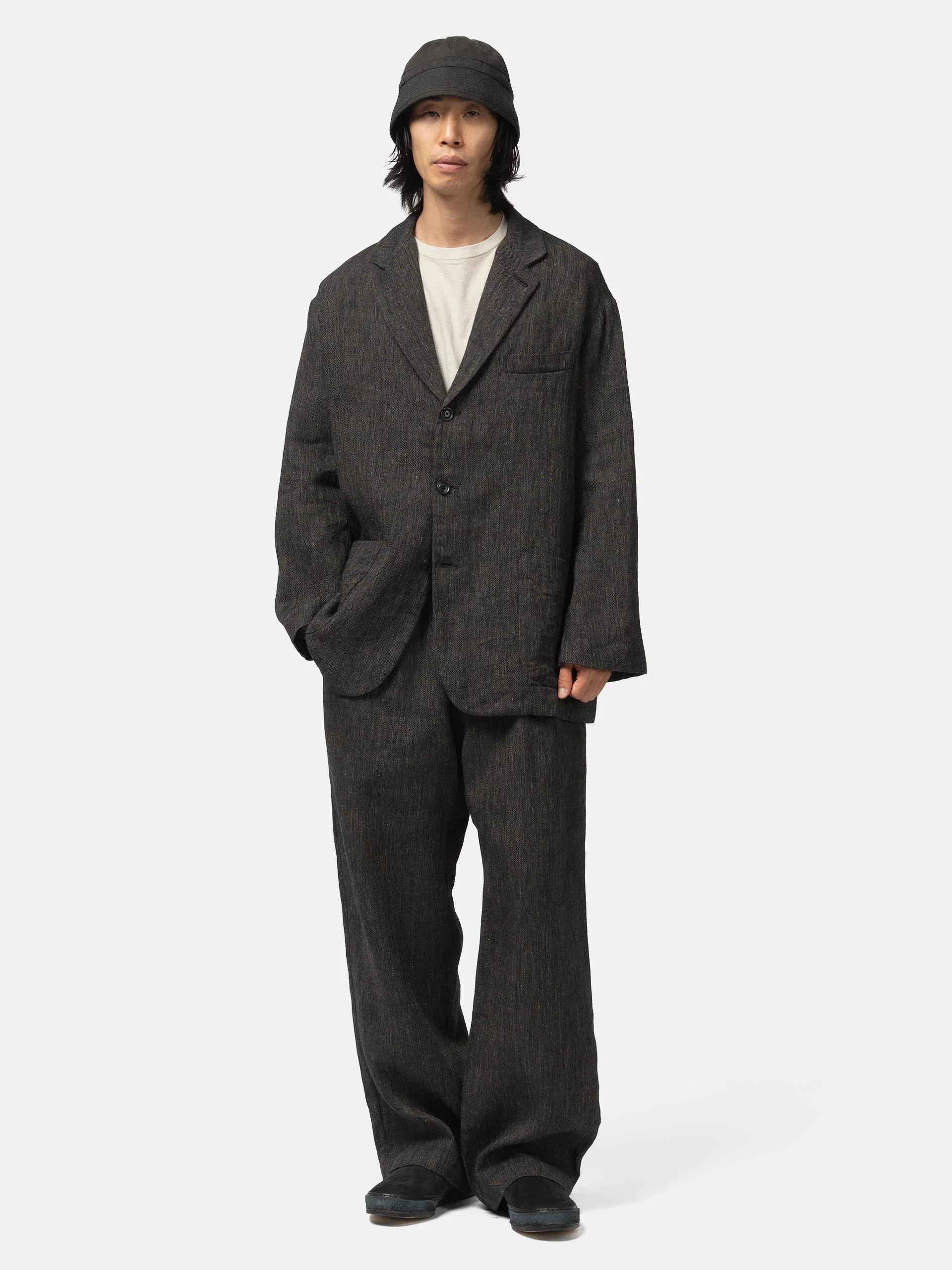 Needles Uncon Jacket - Linen Wool Twill Black