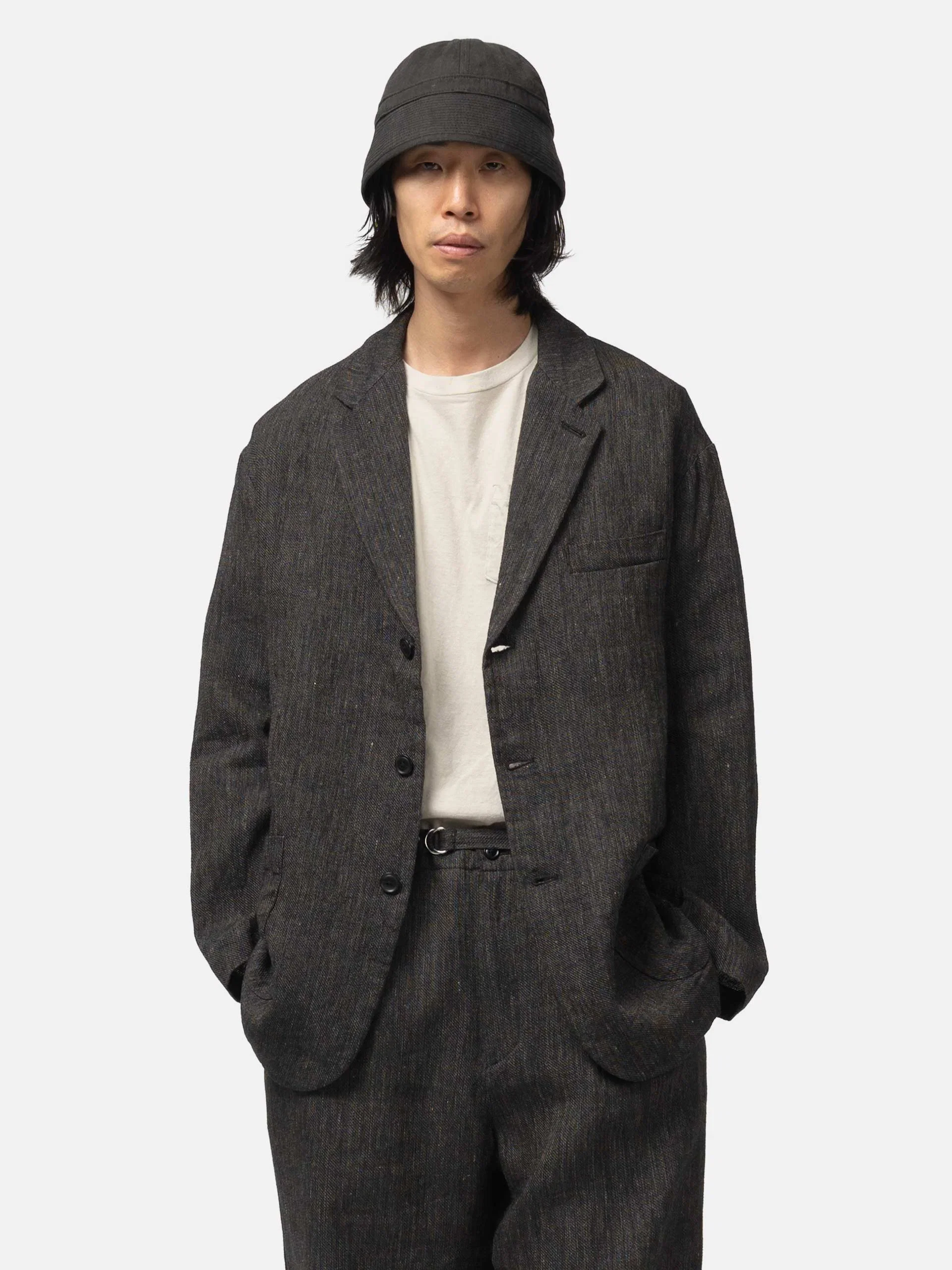 Needles Uncon Jacket - Linen Wool Twill Black