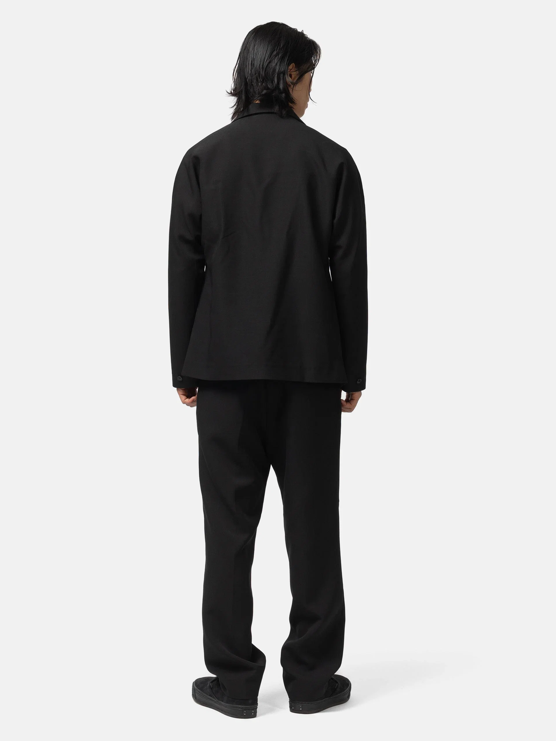 Needles Side Tab Tucked Trouser - Poly Double Cloth Black