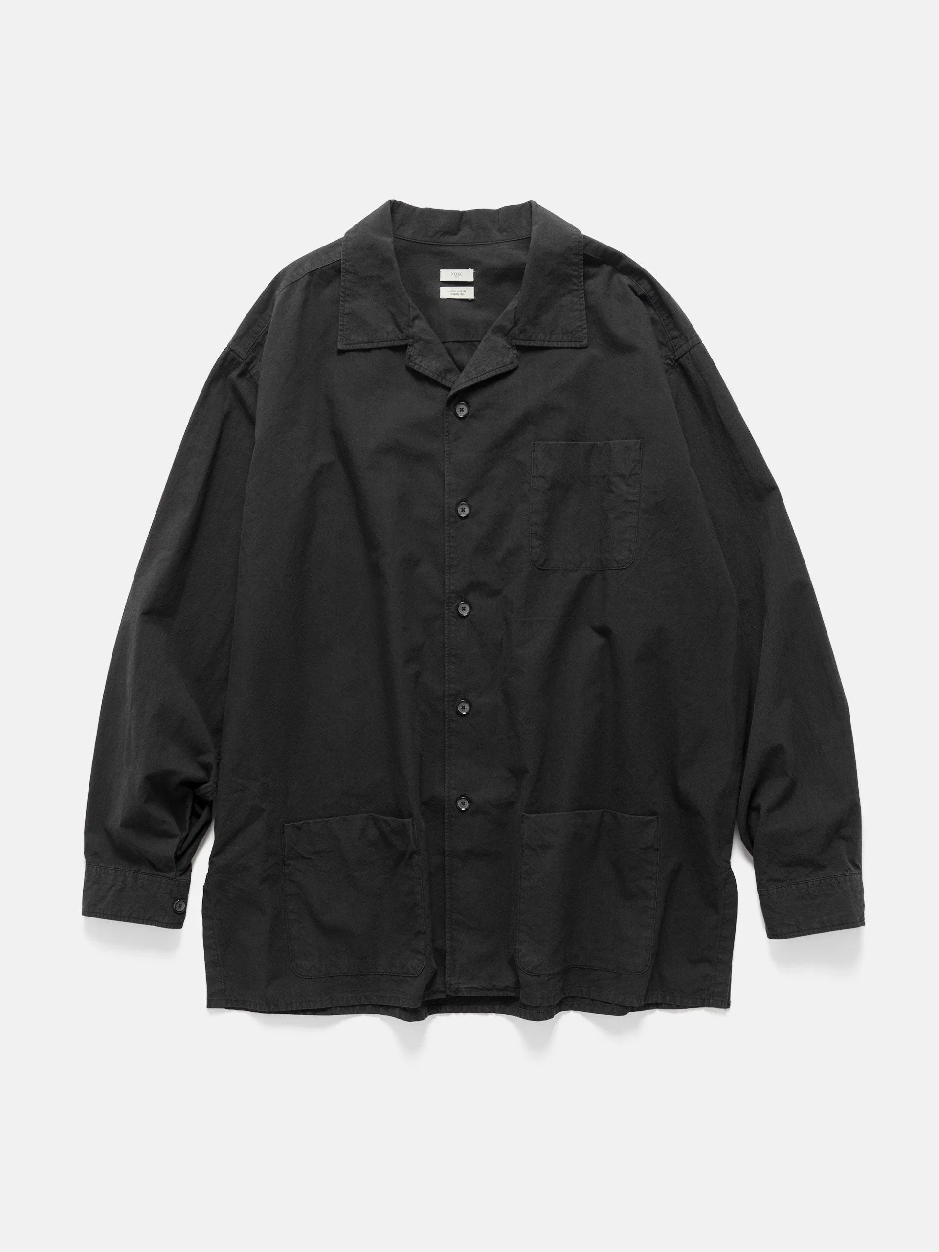 Yoke Garment-dyed Shirt Jacket Carbon Black