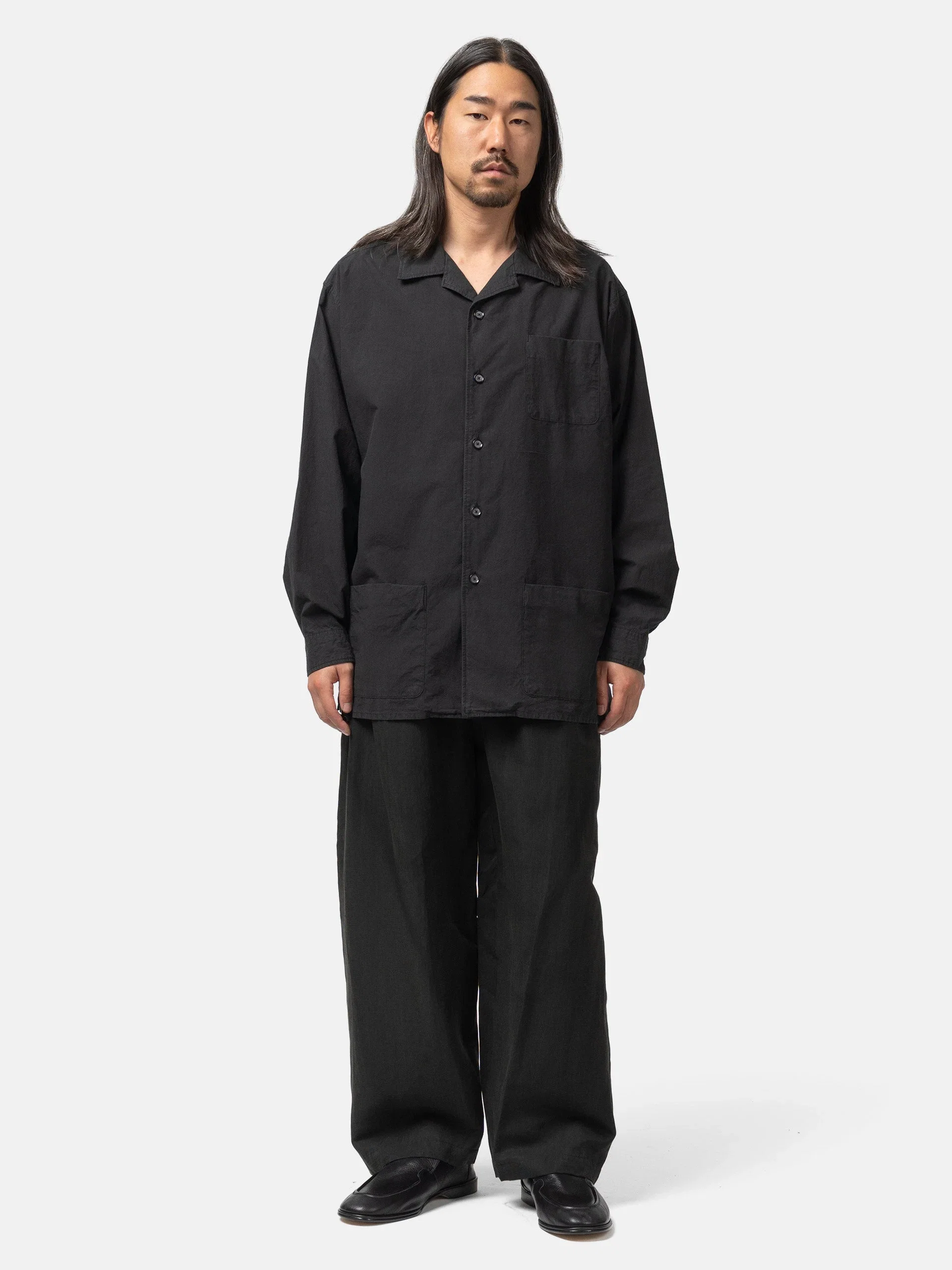 Yoke Garment-dyed Shirt Jacket Carbon Black