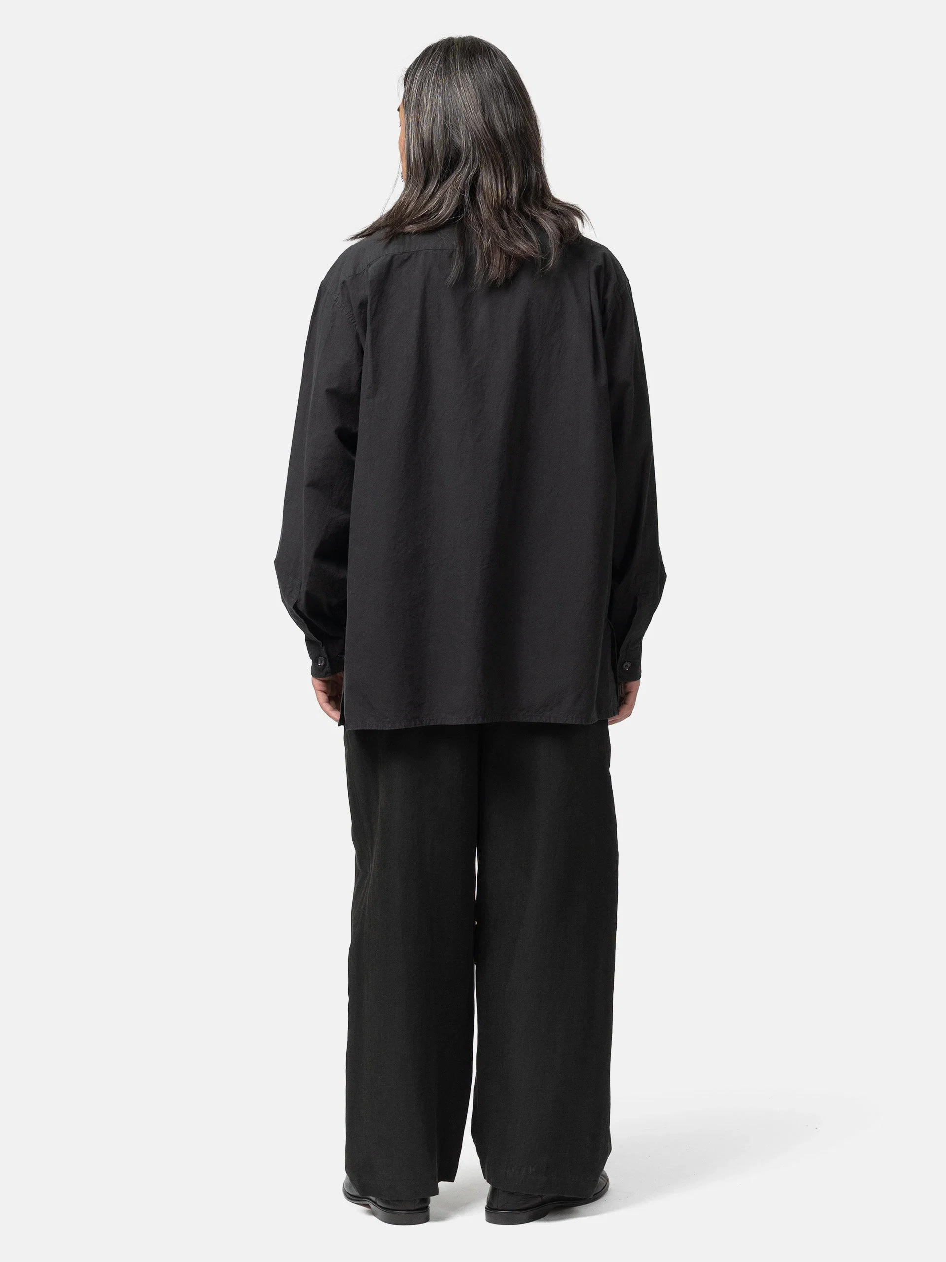 Yoke Garment-dyed Shirt Jacket Carbon Black
