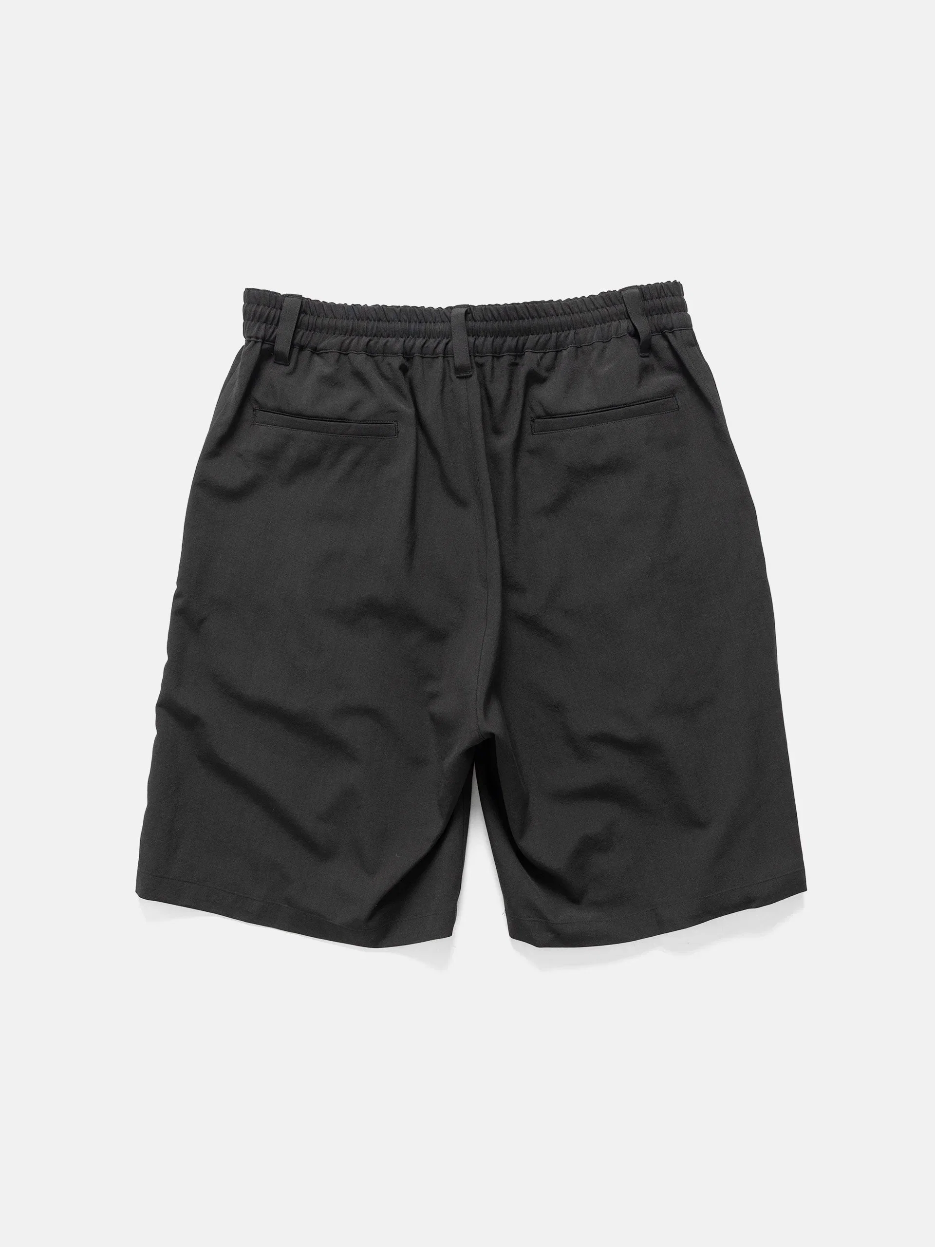 Yoke Wool Washer Tropical 2Pleated Easy Shorts Carbon