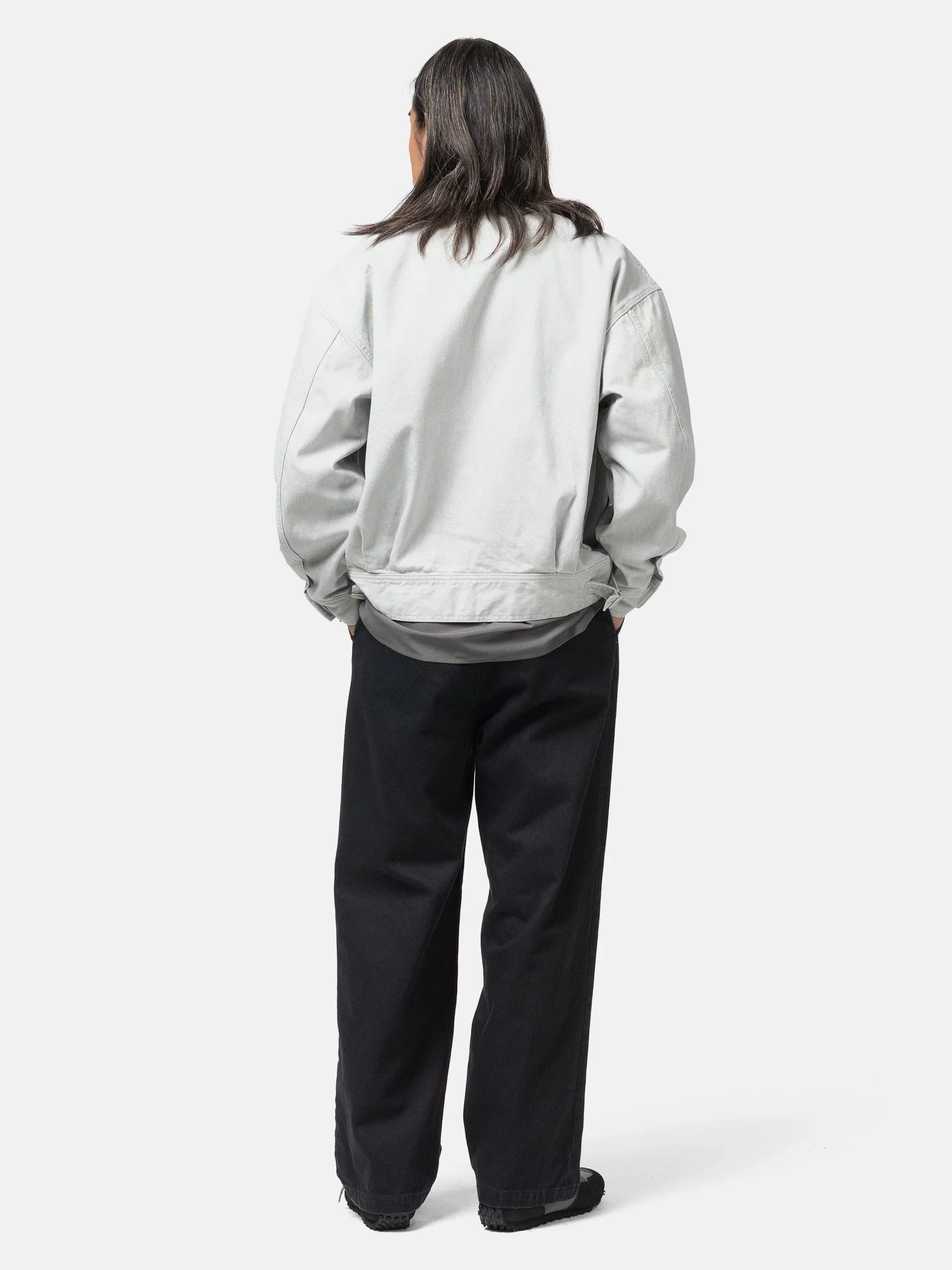 Yoke 1Pleated Wide Tapered Trousers Black