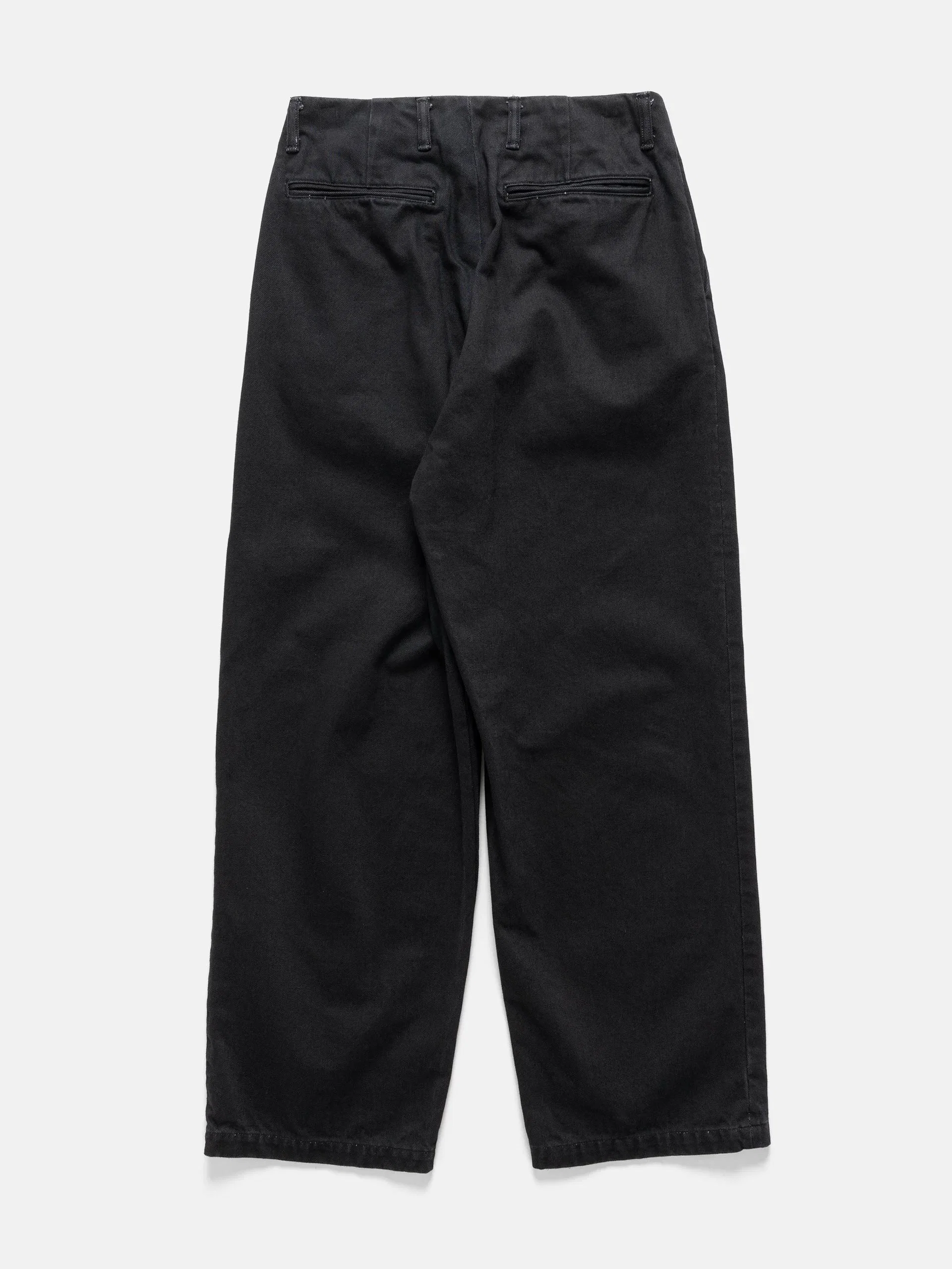 Yoke 1Pleated Wide Tapered Trousers Black