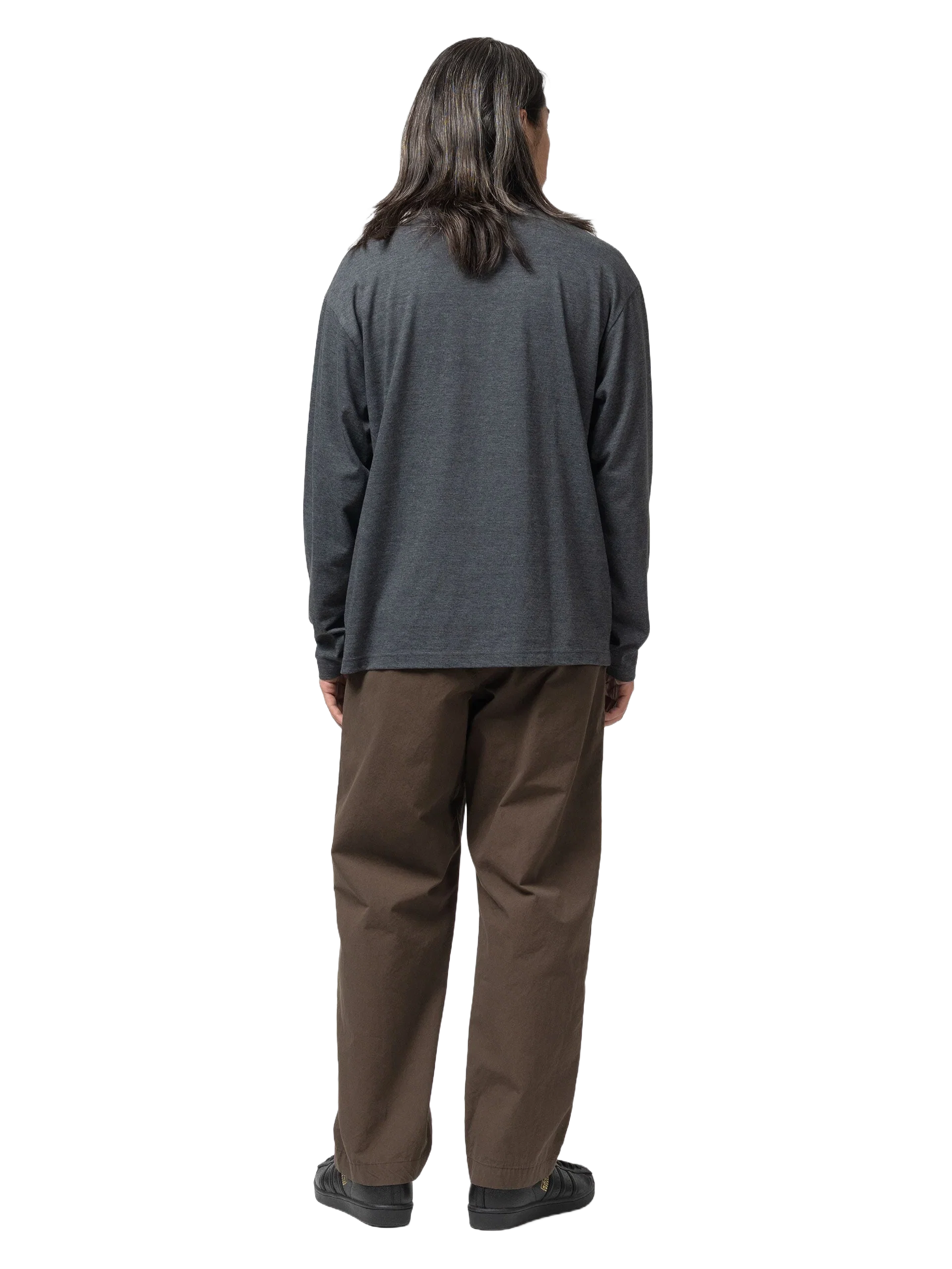 Neighborhood Heather Fabric Tee LS Black