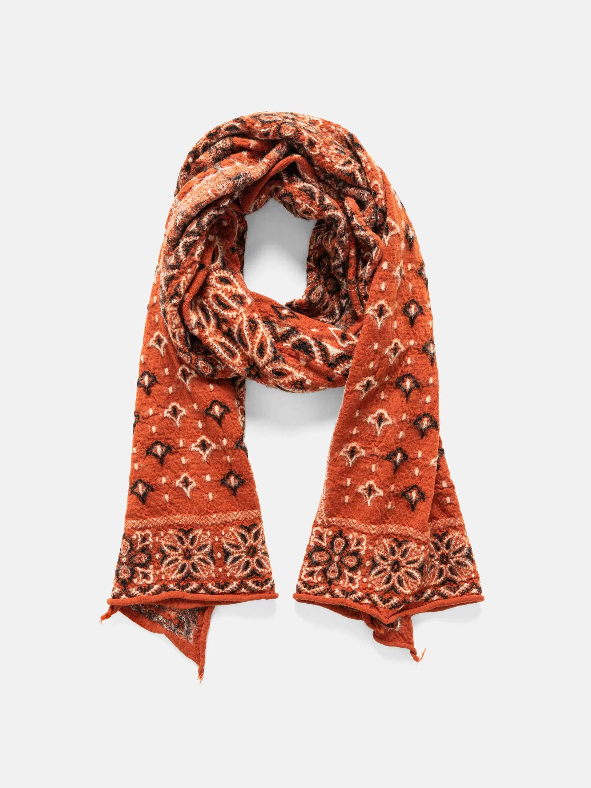 KAPITAL Fulling Wool Scarf Colorful BIG-MAMA Bandana Orange