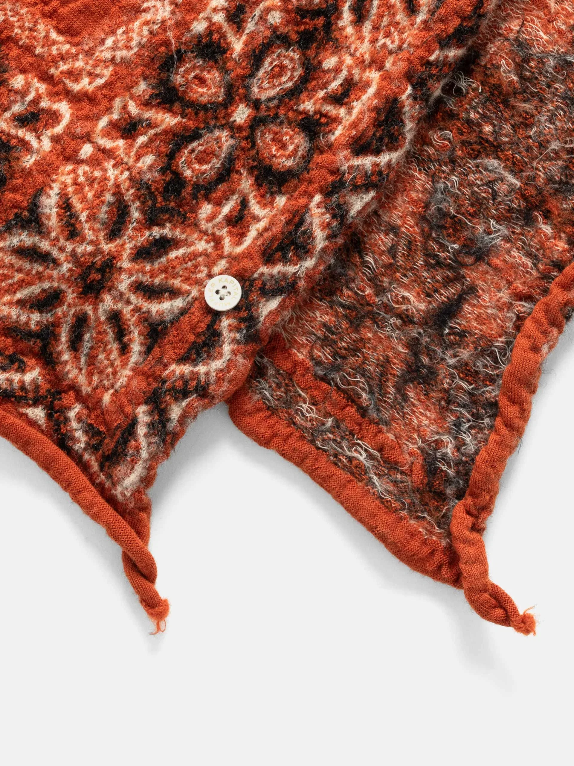 KAPITAL Fulling Wool Scarf Colorful BIG-MAMA Bandana Orange