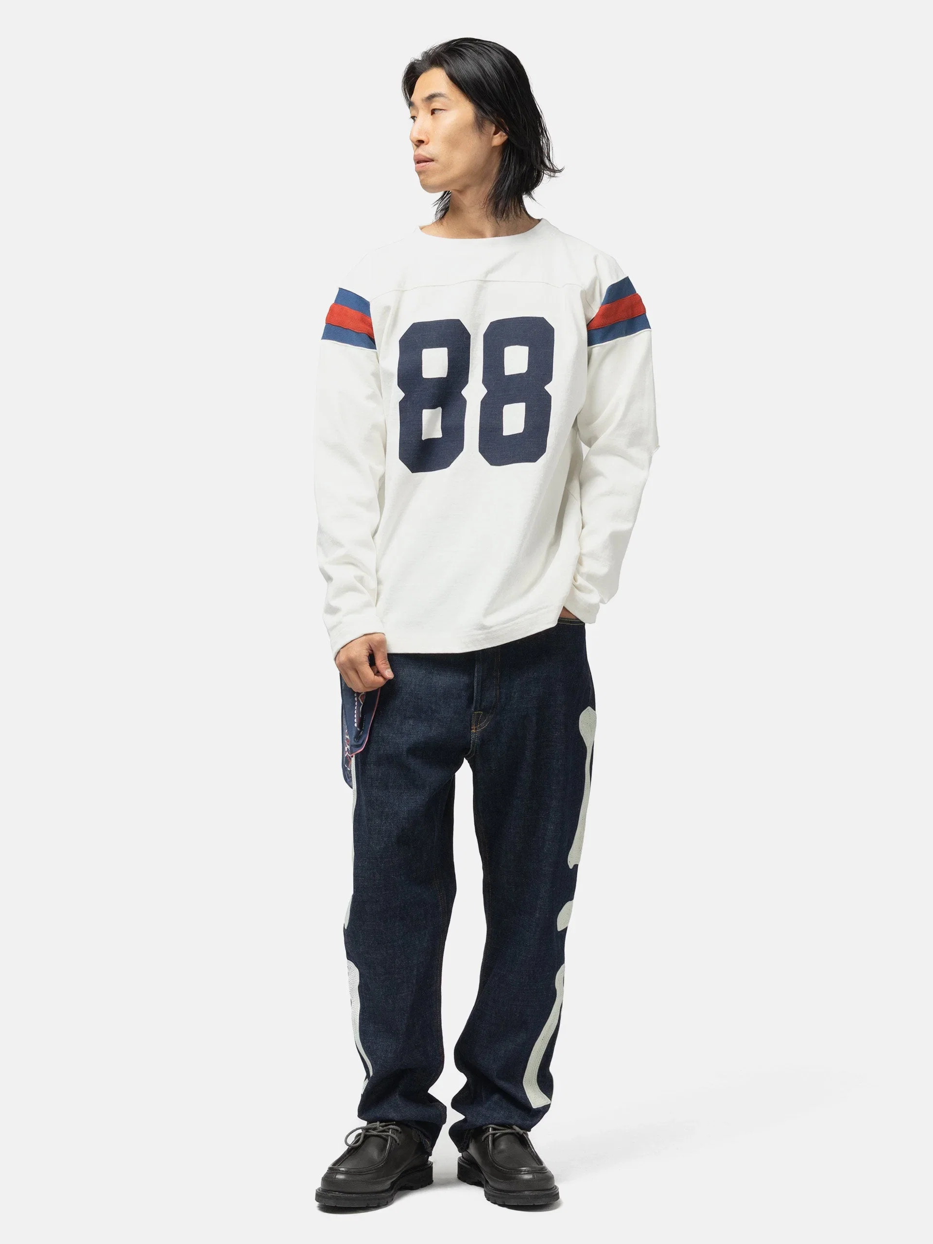 KAPITAL 16/-Dense Jersey Elbow-Rip Football T (88) White